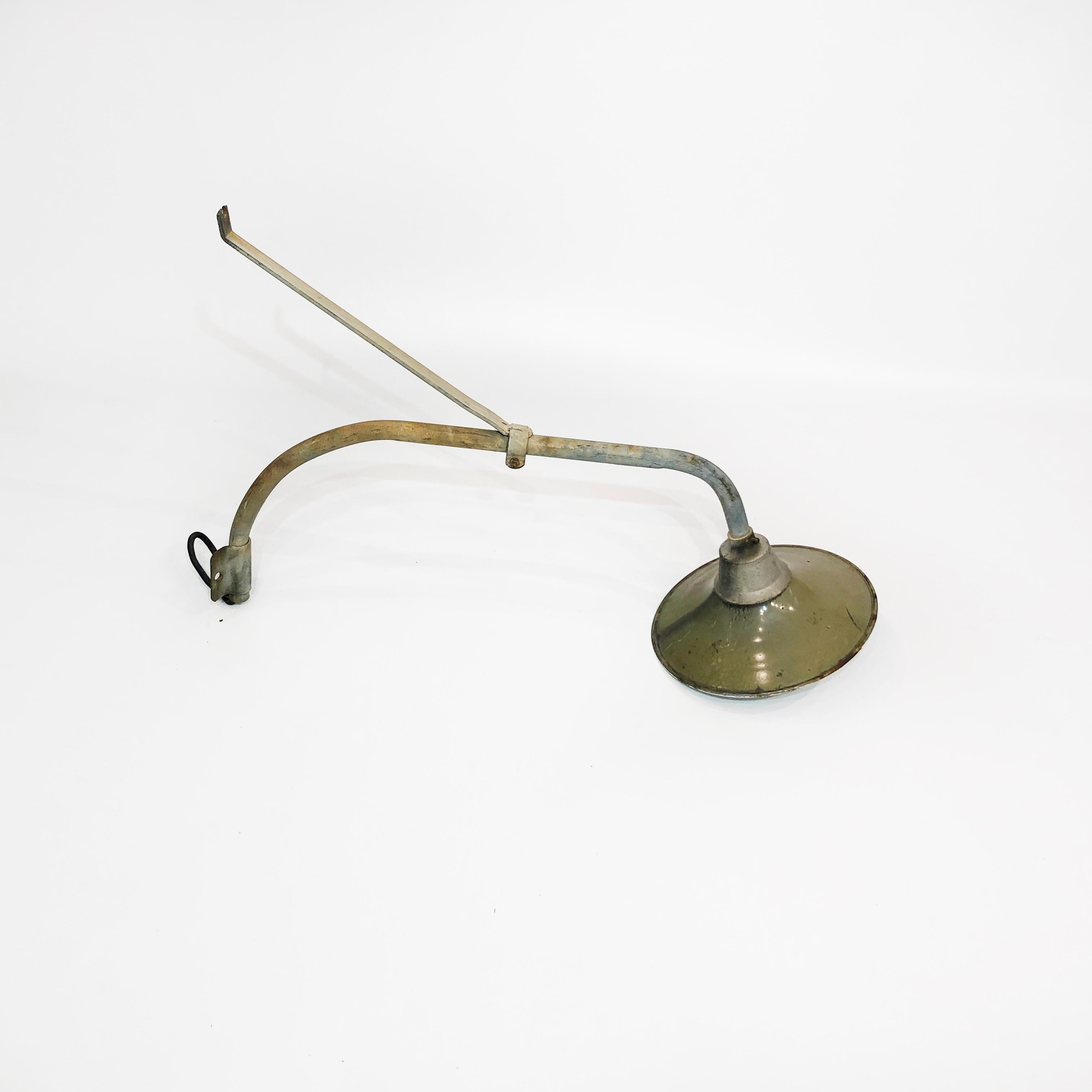 Mid-Century Modern Large Industrial Wall Light 2 of 3 50s Vintage Retro Commercial Lighting Lamp  For Sale