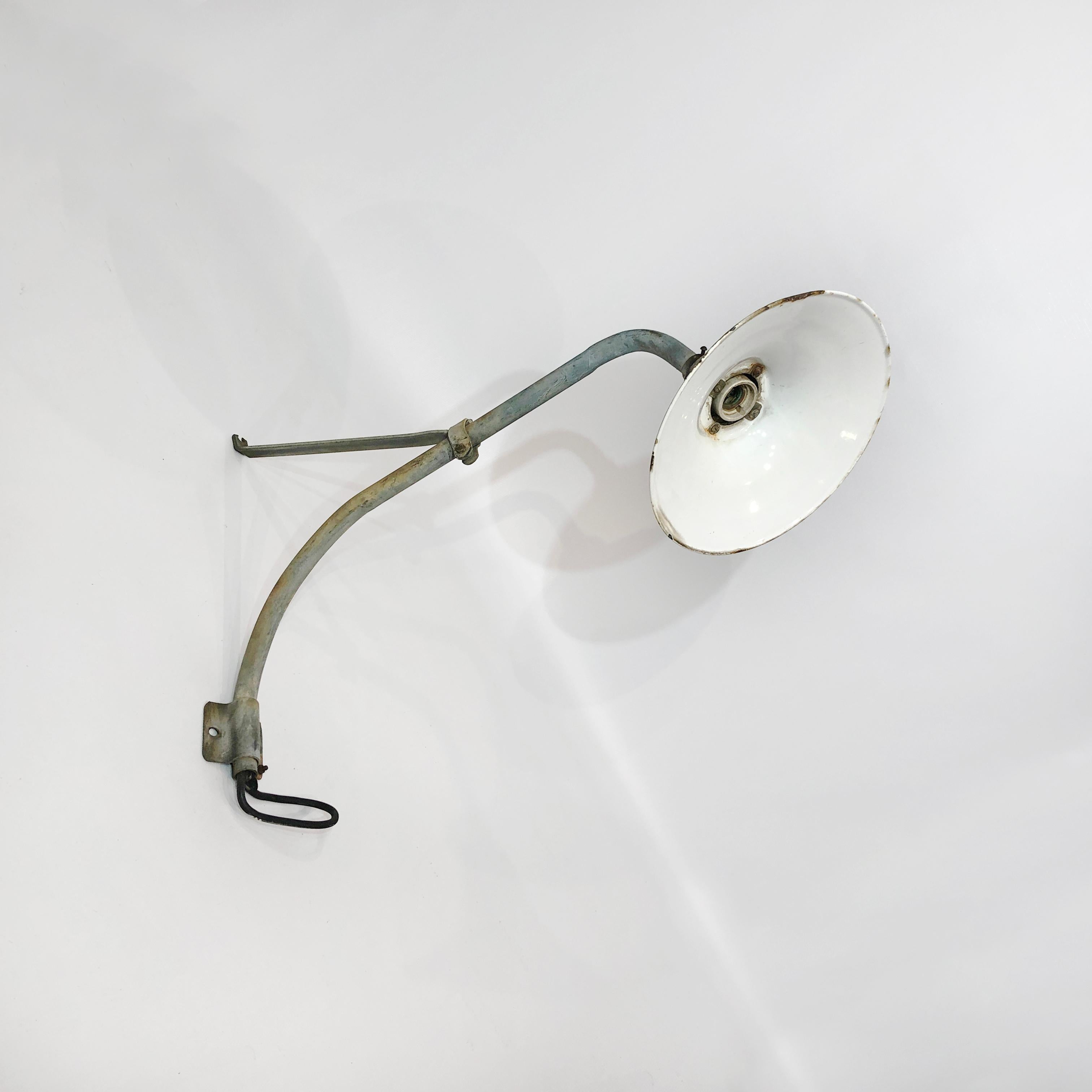 Enamel Large Industrial Wall Light 2 of 3 50s Vintage Retro Commercial Lighting Lamp  For Sale