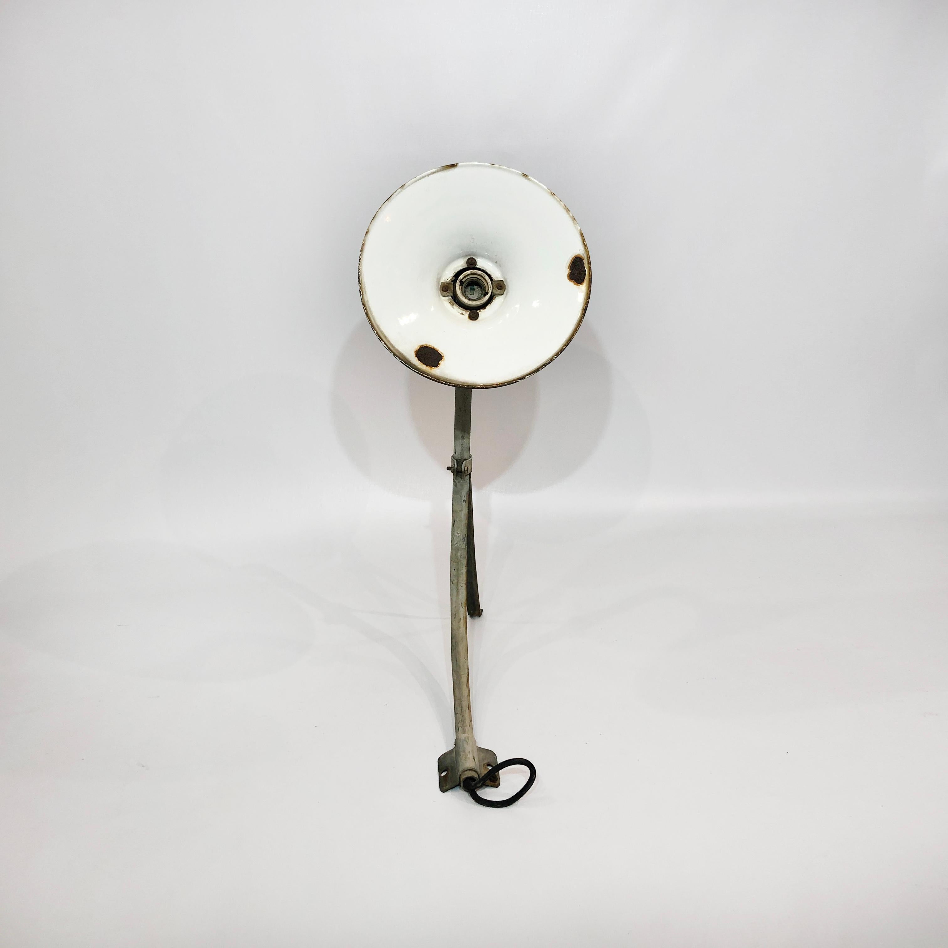 Large Industrial Wall Light 3 of 3 50s Vintage Retro Commercial Lighting Lamp In Good Condition For Sale In London, GB
