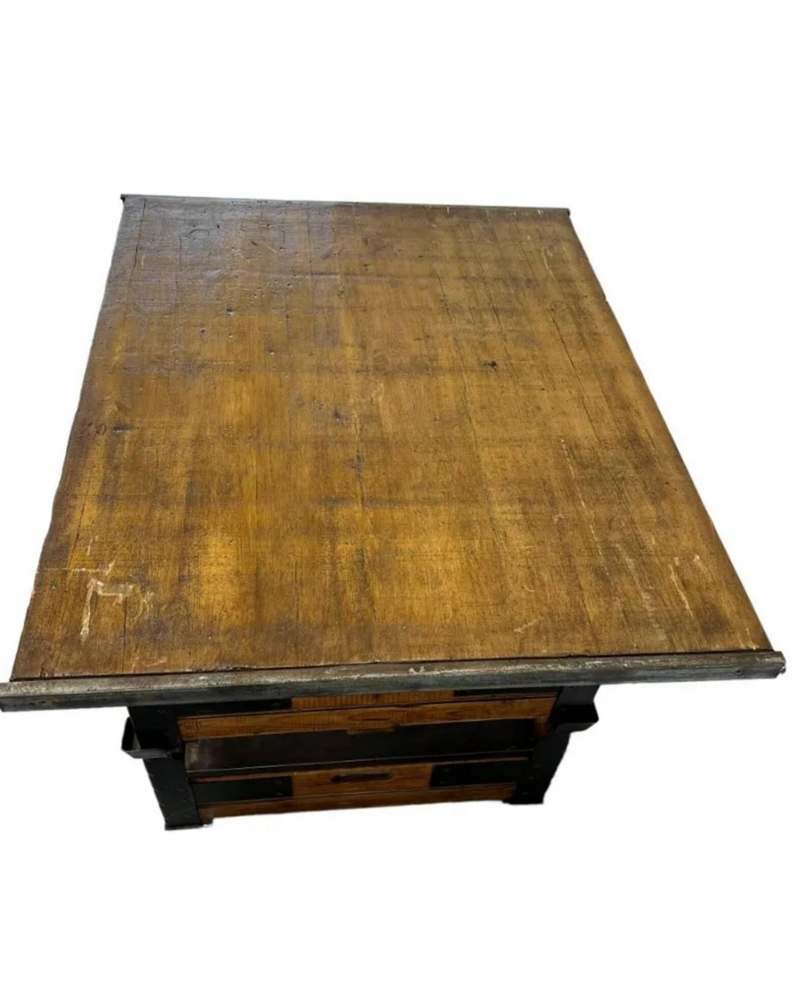 Metal Large Industrial Work Cart Tiered Kitchen Island