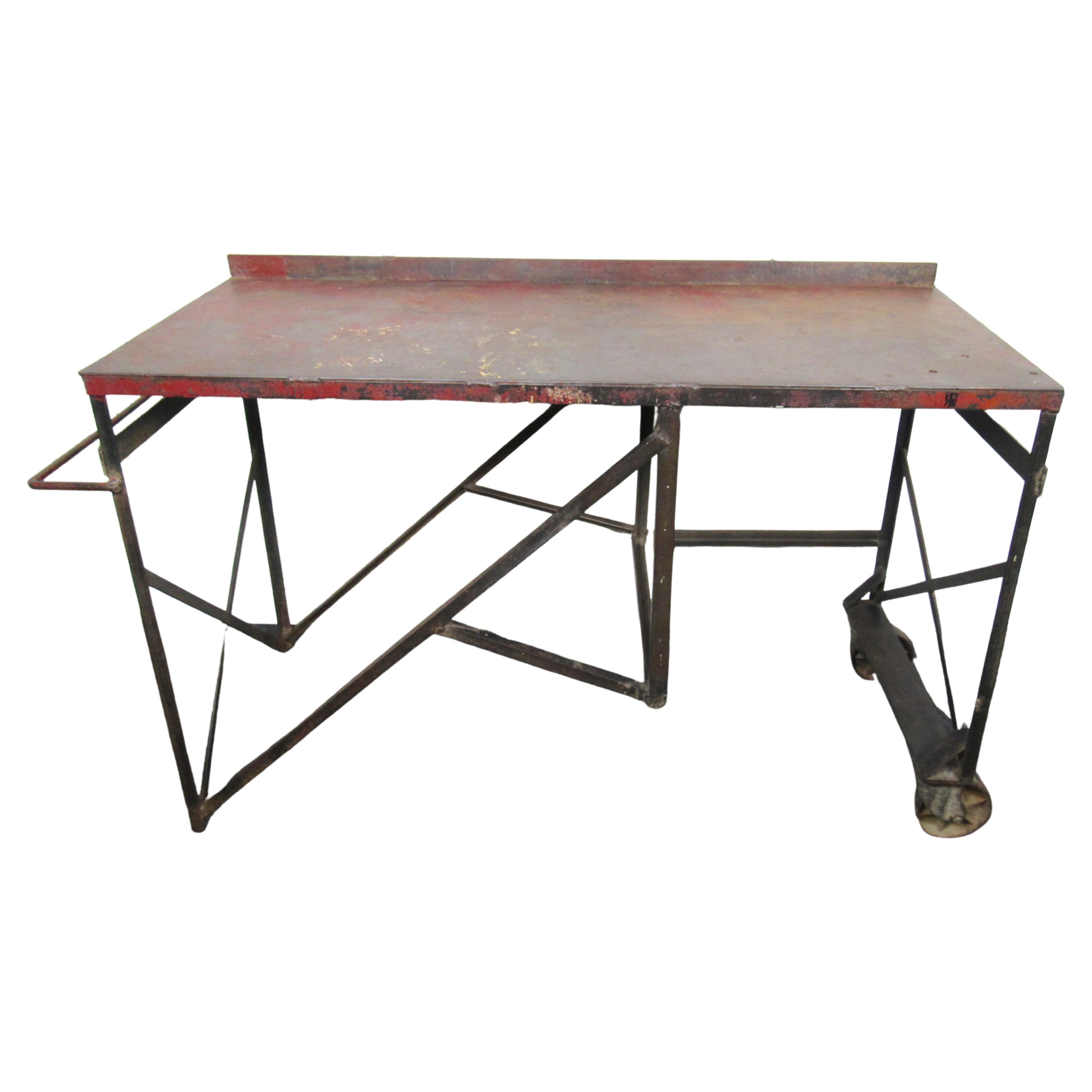 Large Industrial Work Table - 486 For Sale on 1stDibs | industrial working  table price, heavy duty industrial work tables, large work table