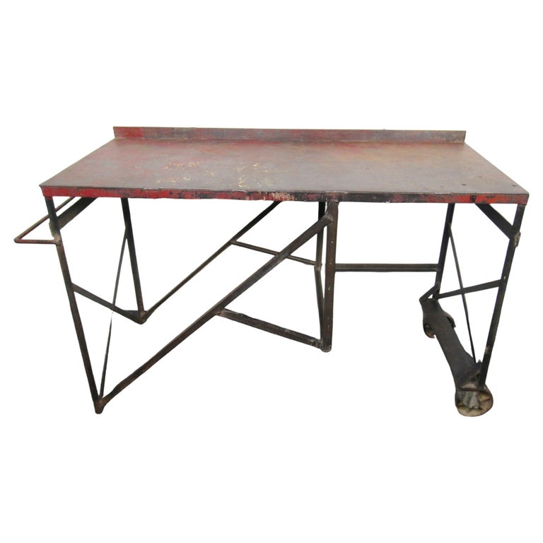 Large Industrial Work Table For Sale at 1stDibs