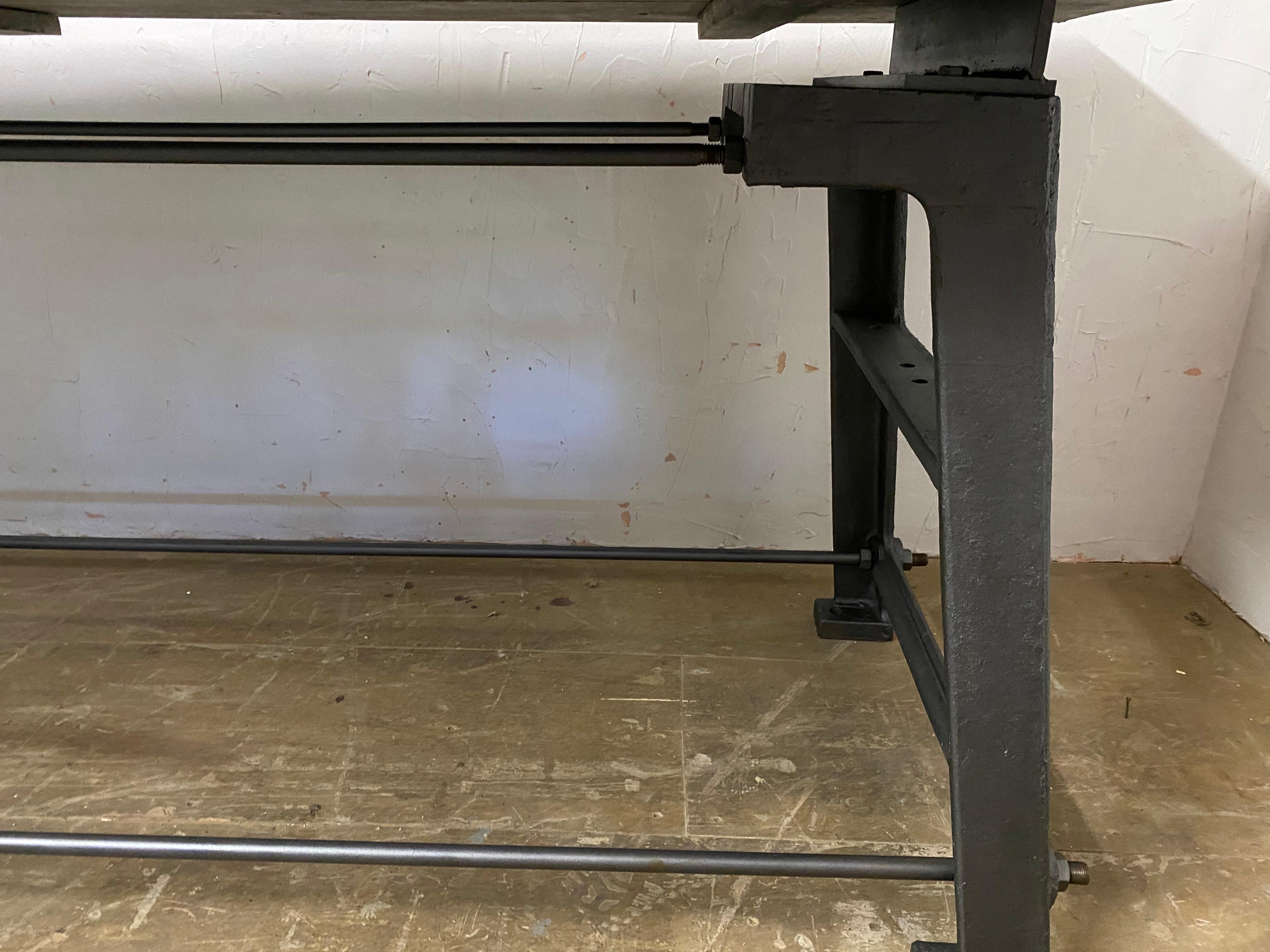 Large Industrial Worktable or Kitchen Island In Good Condition For Sale In Sheffield, MA