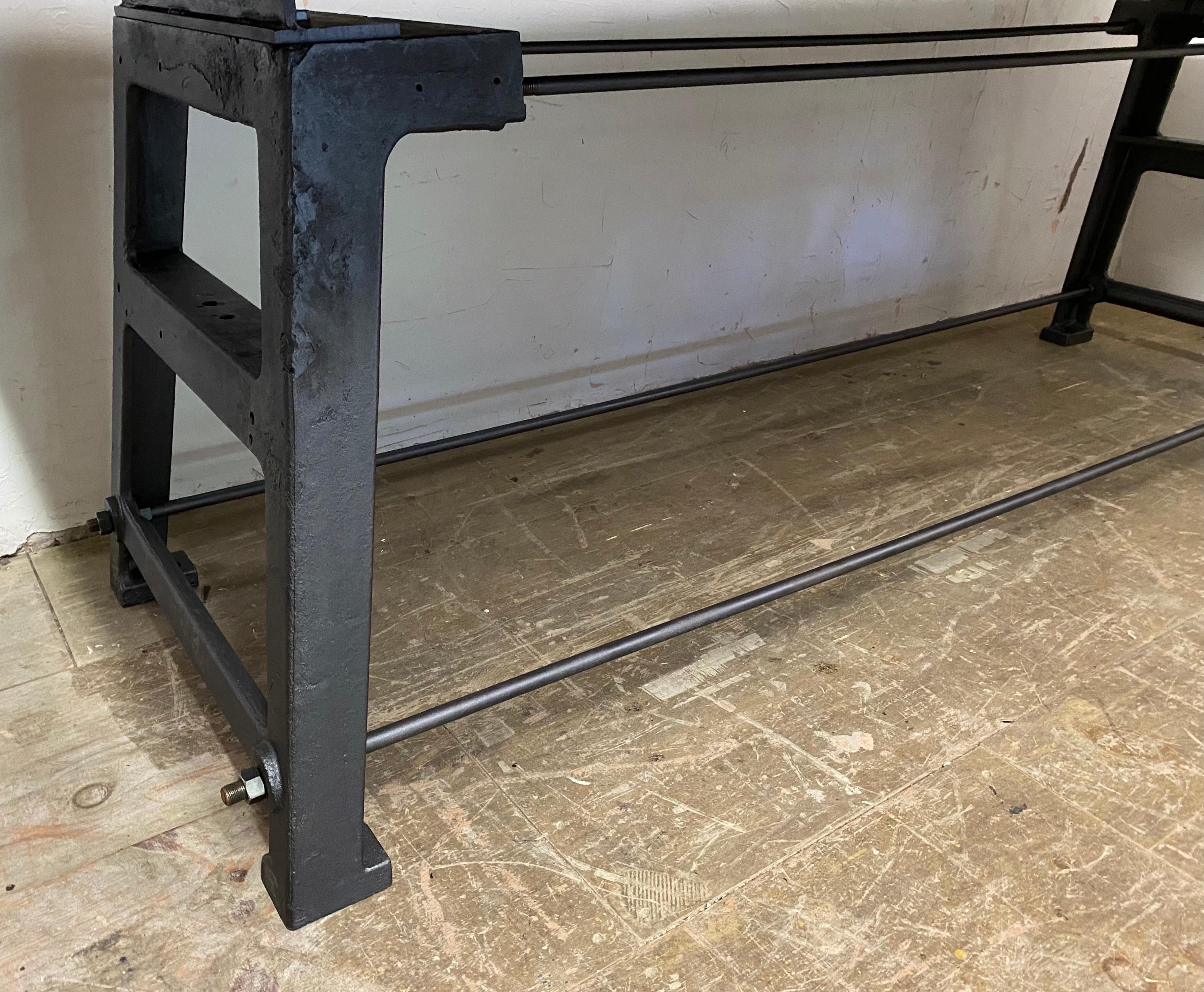19th Century Large Industrial Worktable or Kitchen Island For Sale