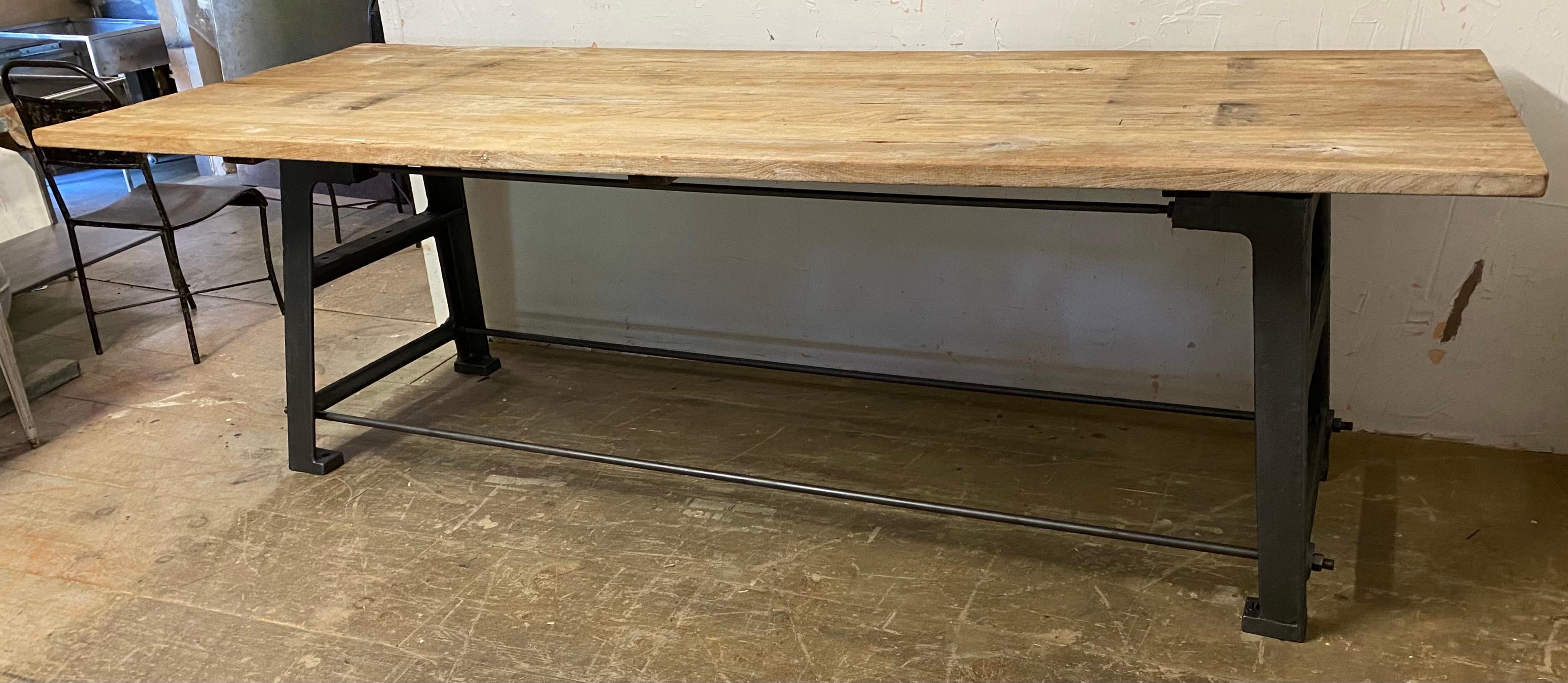 Iron Large Industrial Worktable or Kitchen Island For Sale