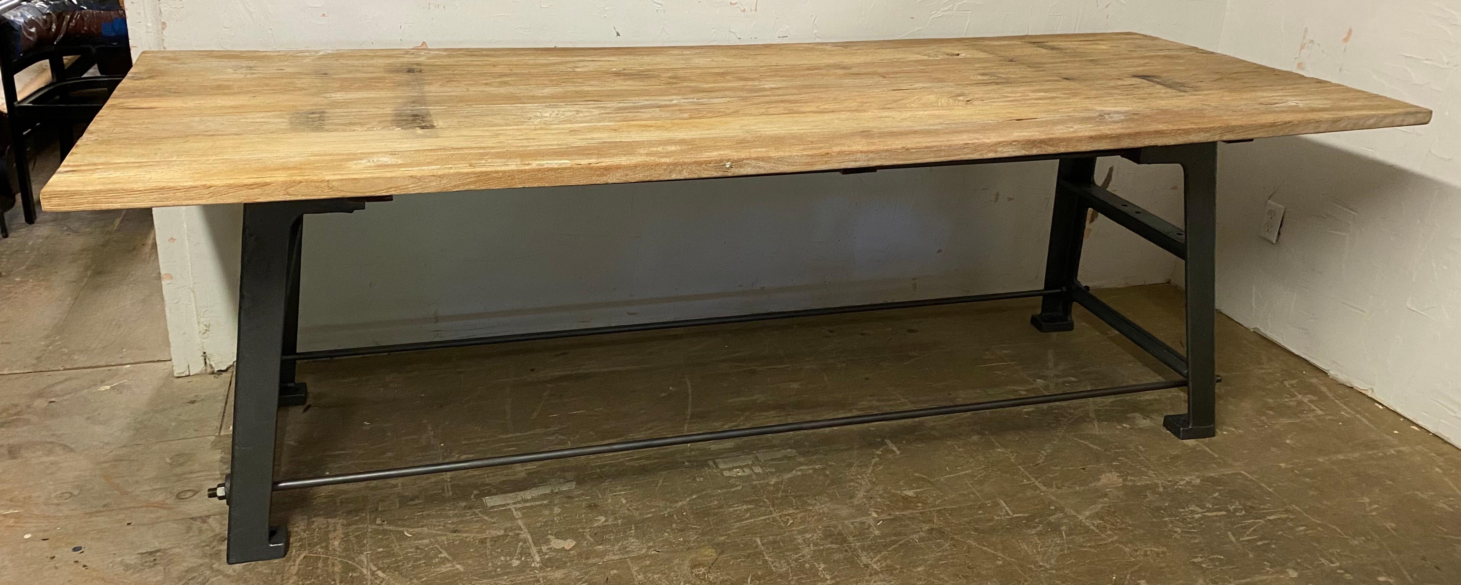 Large Industrial Worktable or Kitchen Island For Sale 2