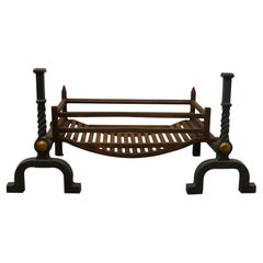 Large Inglenook Fire Grate with Andirons