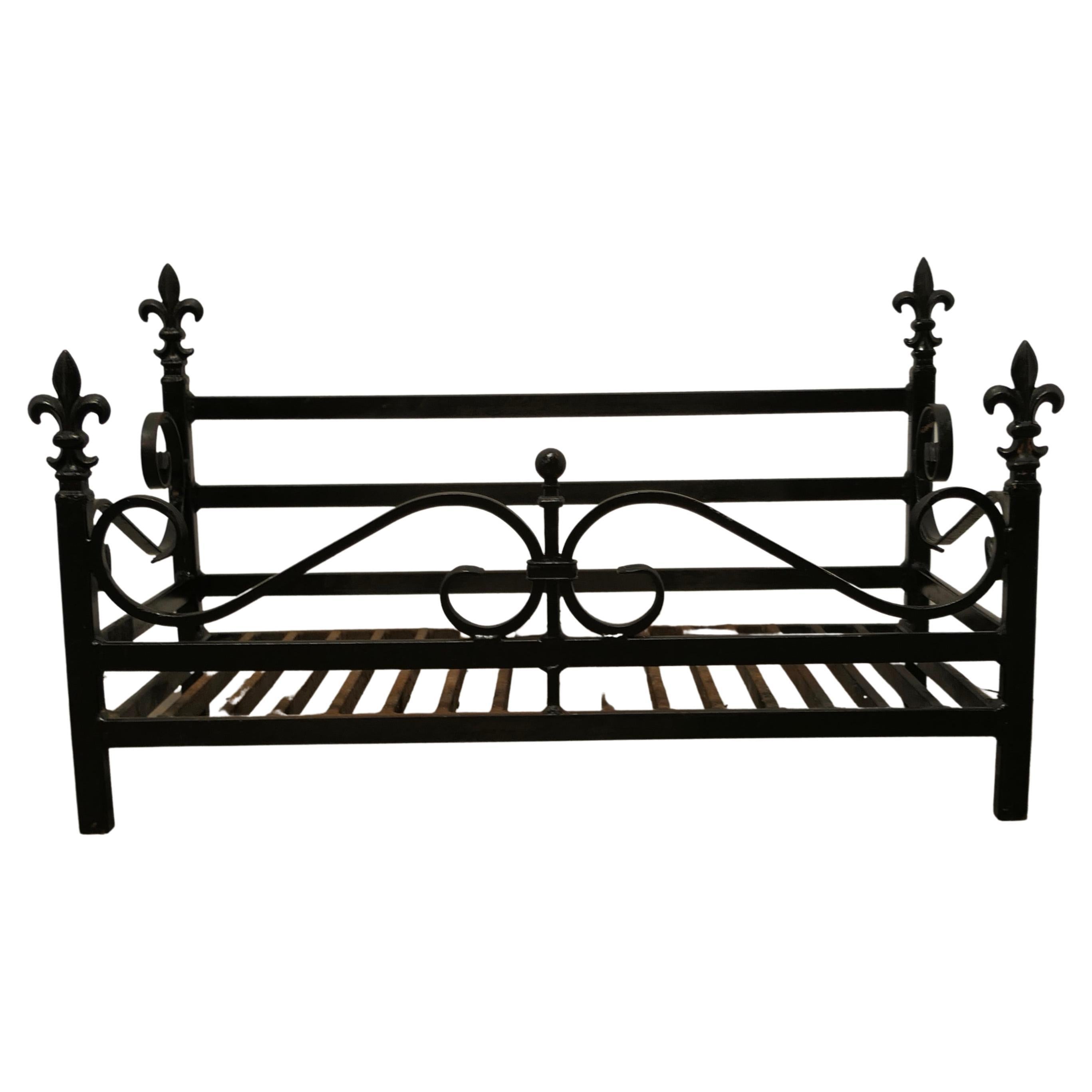 Large Inglenook Free Standing Fire Basket, Iron Fire Grate