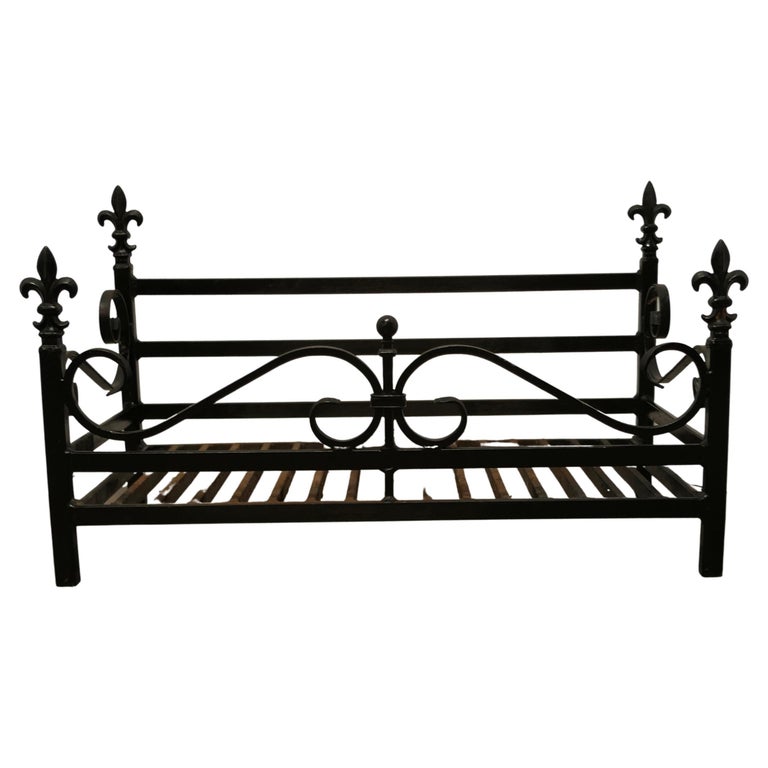 Large Inglenook Free Standing Fire Basket, Iron Fire Grate at 1stDibs