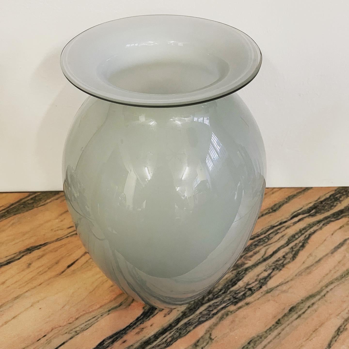 Modern Large Inking Glass Vase from Mazzega, 1980s For Sale