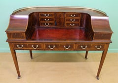 Large Inlaid Mahogany Carlton House Desk by Jas Shoolbred and Co.