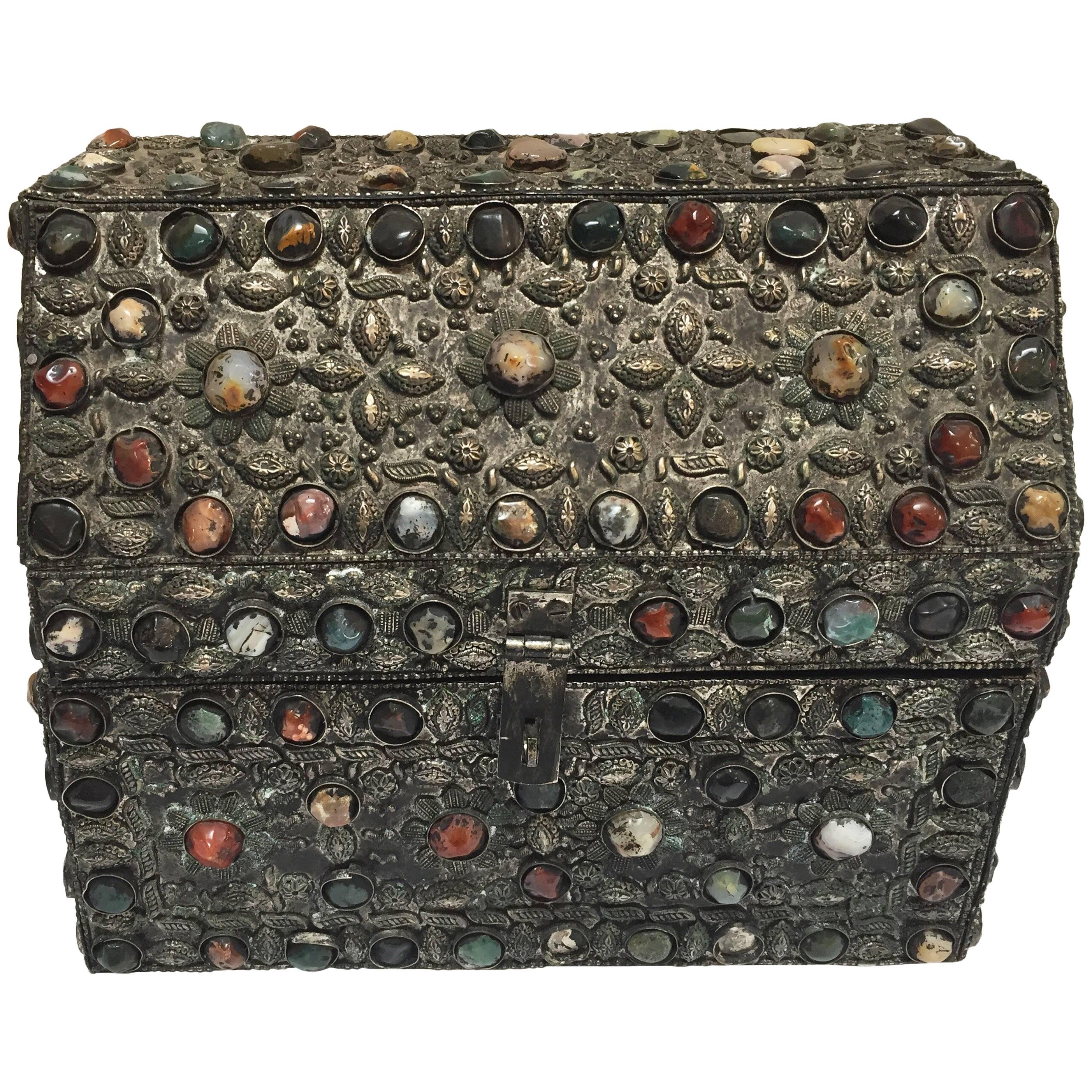 Large Inlaid Moroccan Wedding Jewelry Box For Sale at 1stDibs