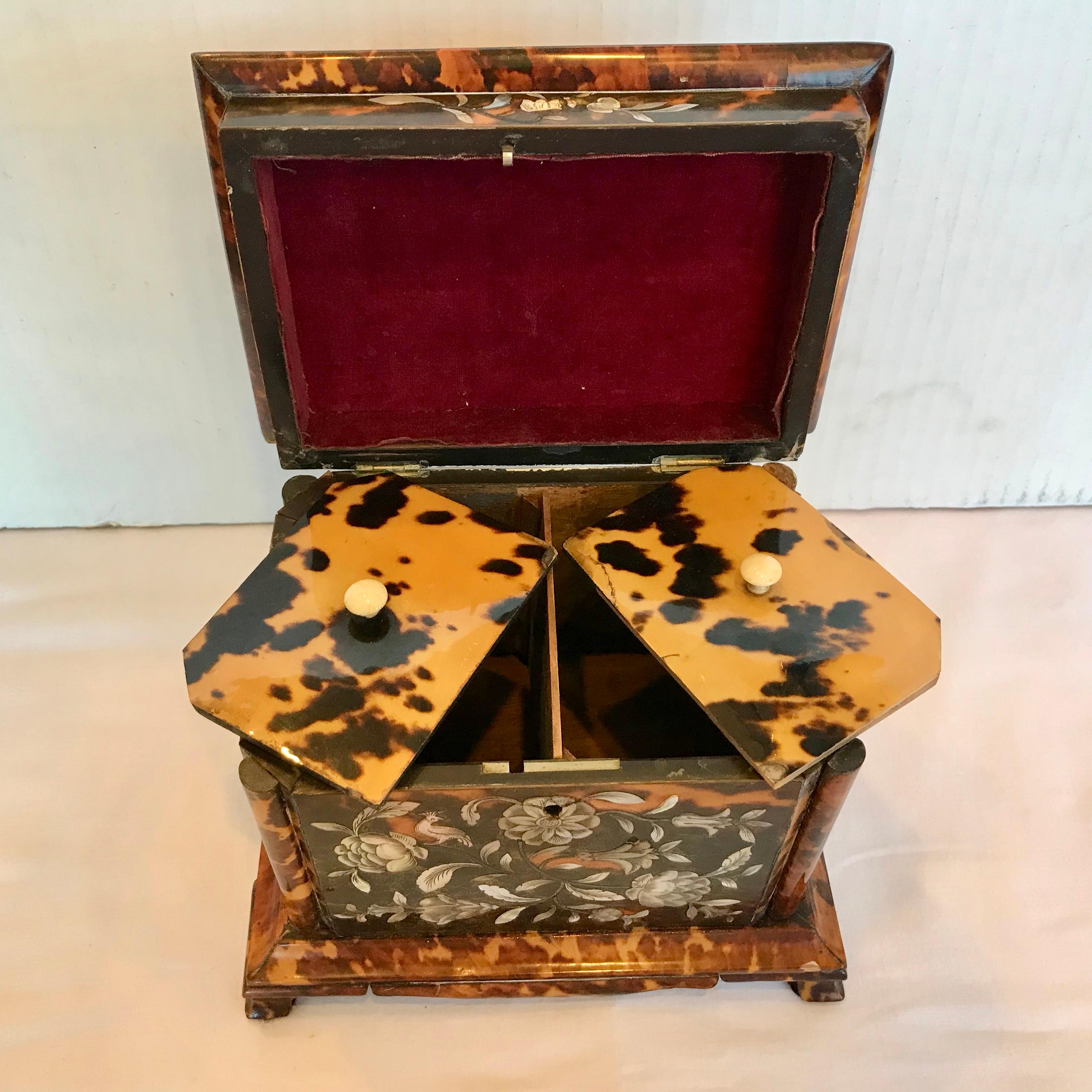 Large Inlaid Regency Tea Caddy 3