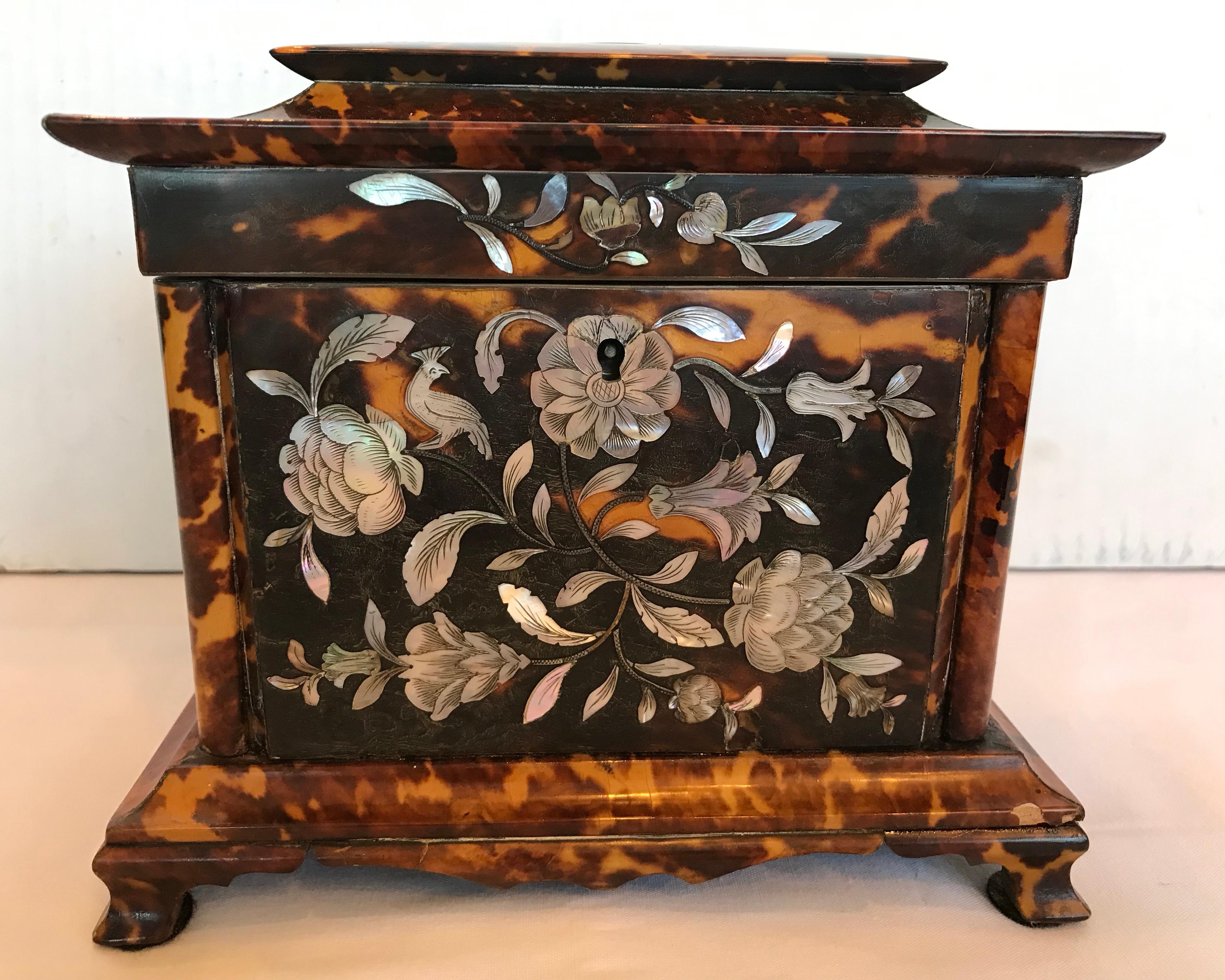 English Large Inlaid Regency Tea Caddy