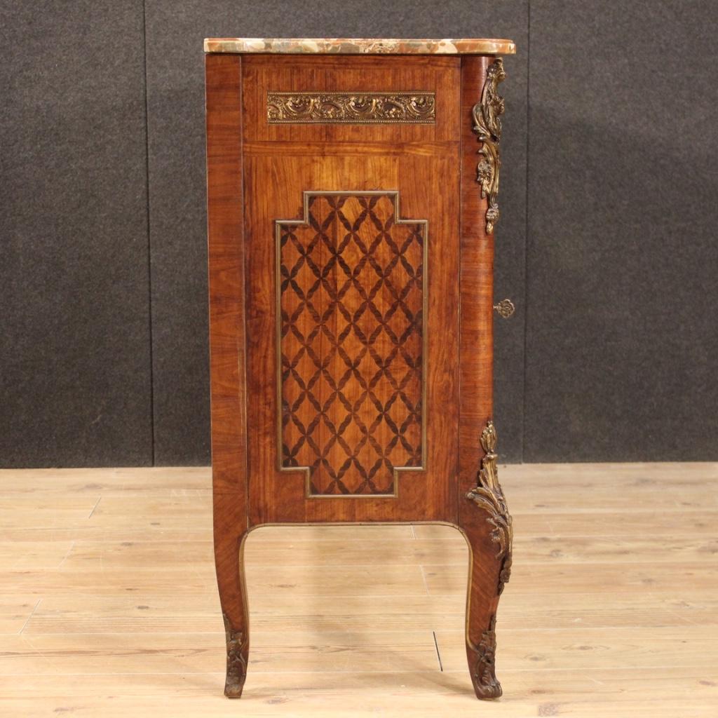 Large Inlaid Sideboard with Marble Top, 20th Century For Sale 3