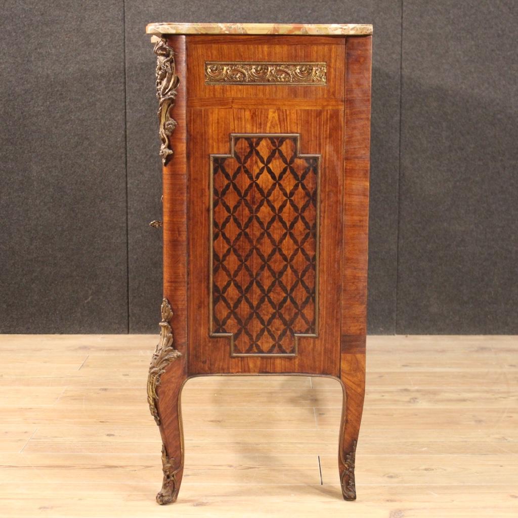 Large Inlaid Sideboard with Marble Top, 20th Century For Sale 4