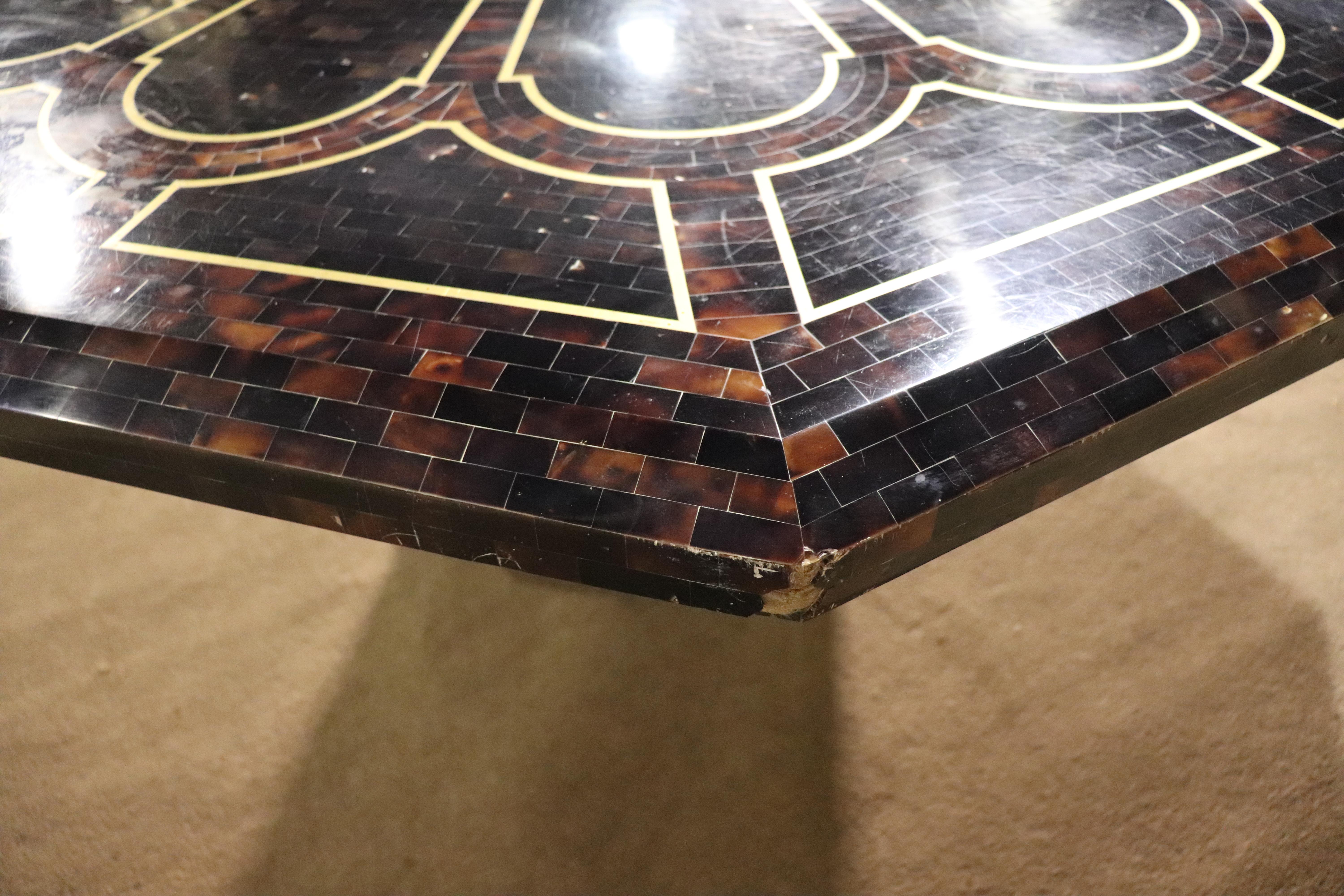 Large Inlay Stone Dining Table For Sale 2
