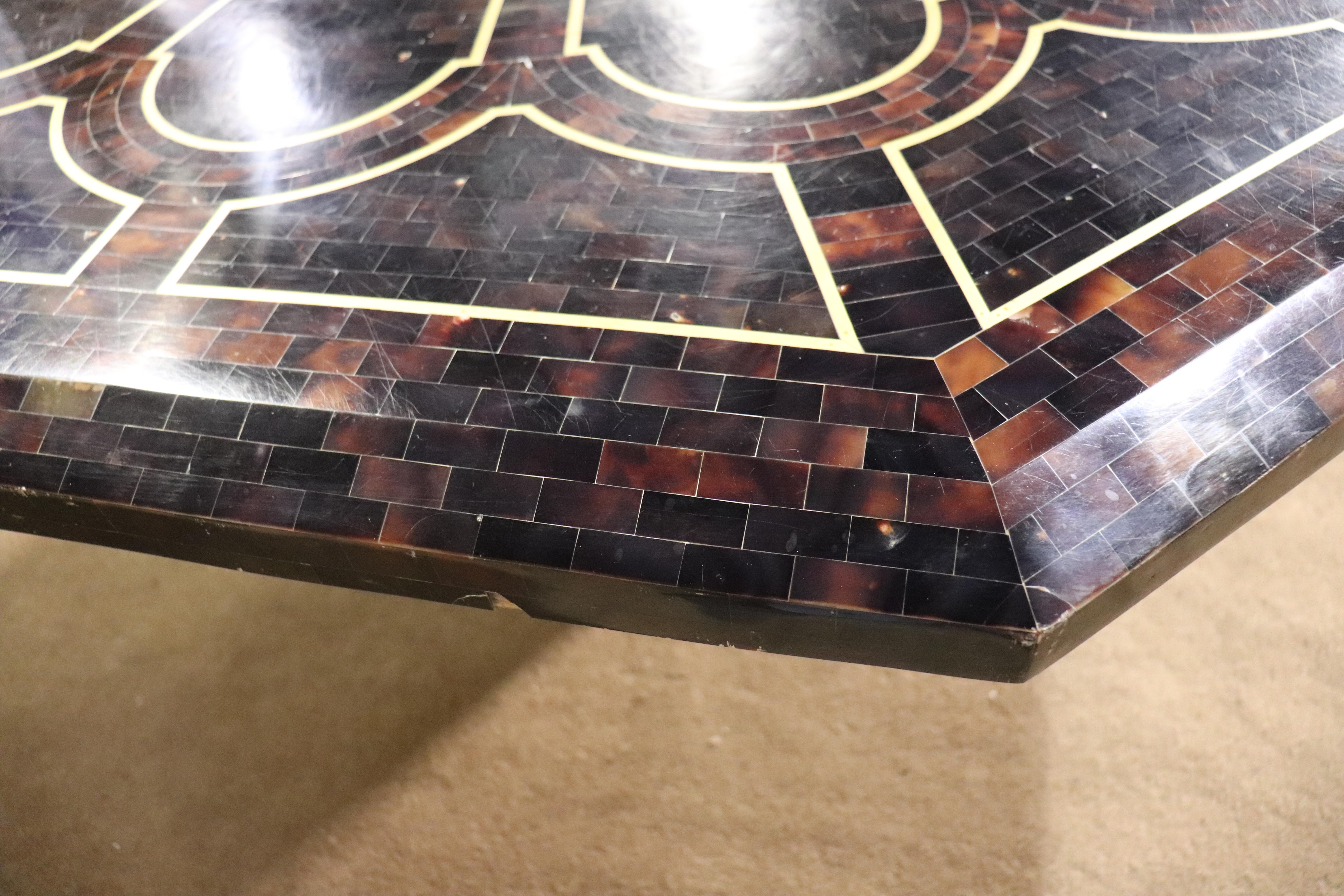 Large Inlay Stone Dining Table For Sale 4