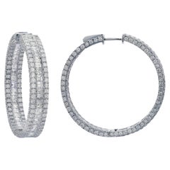 13.34 Ct  Inside-Out 18K Diamond Hoop Earrings