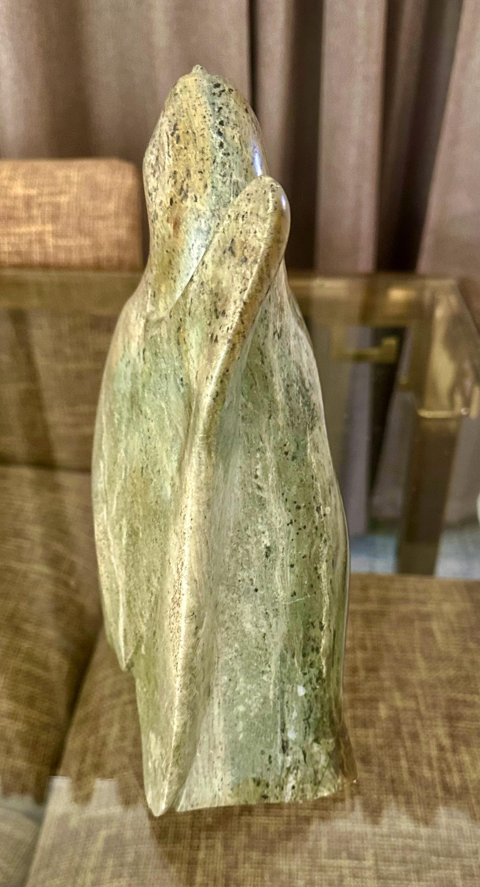 Large Inuit Native American Eskimo Stone Carved Bird Sculture For Sale 8