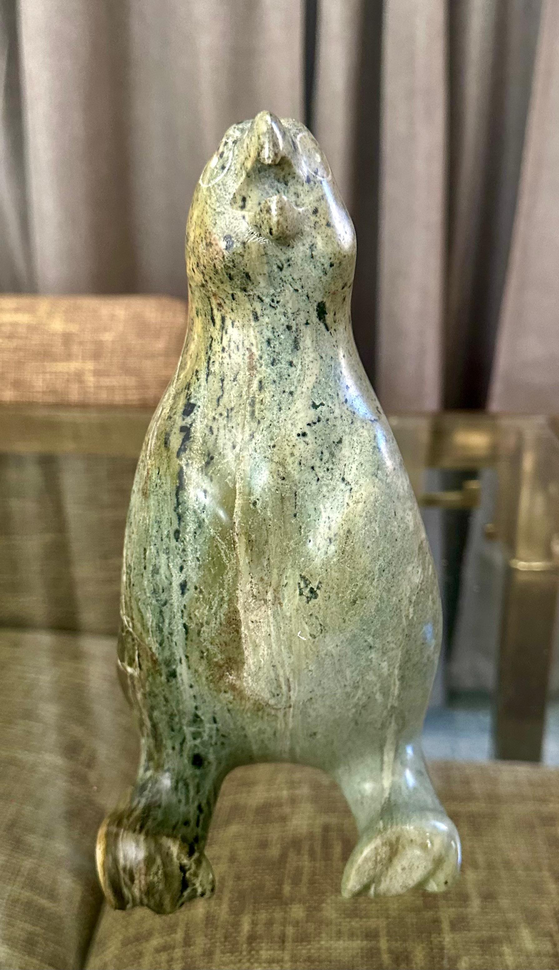 Large Inuit Native American Eskimo Stone Carved Bird Sculture For Sale 10