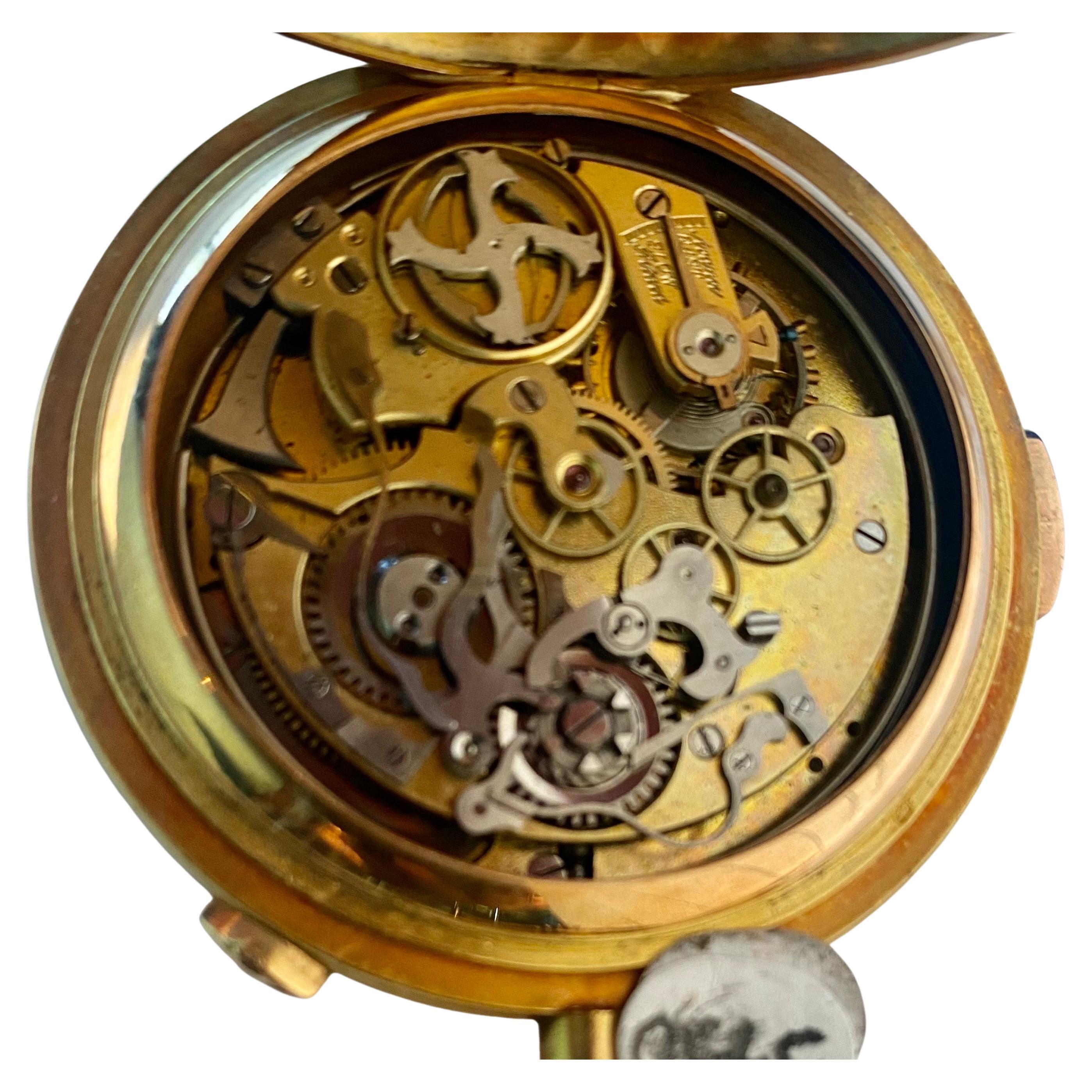 Große Invicta Diamant Krone 14k Gold Minute Repeater Chronograph Taschenuhr im Angebot 1
