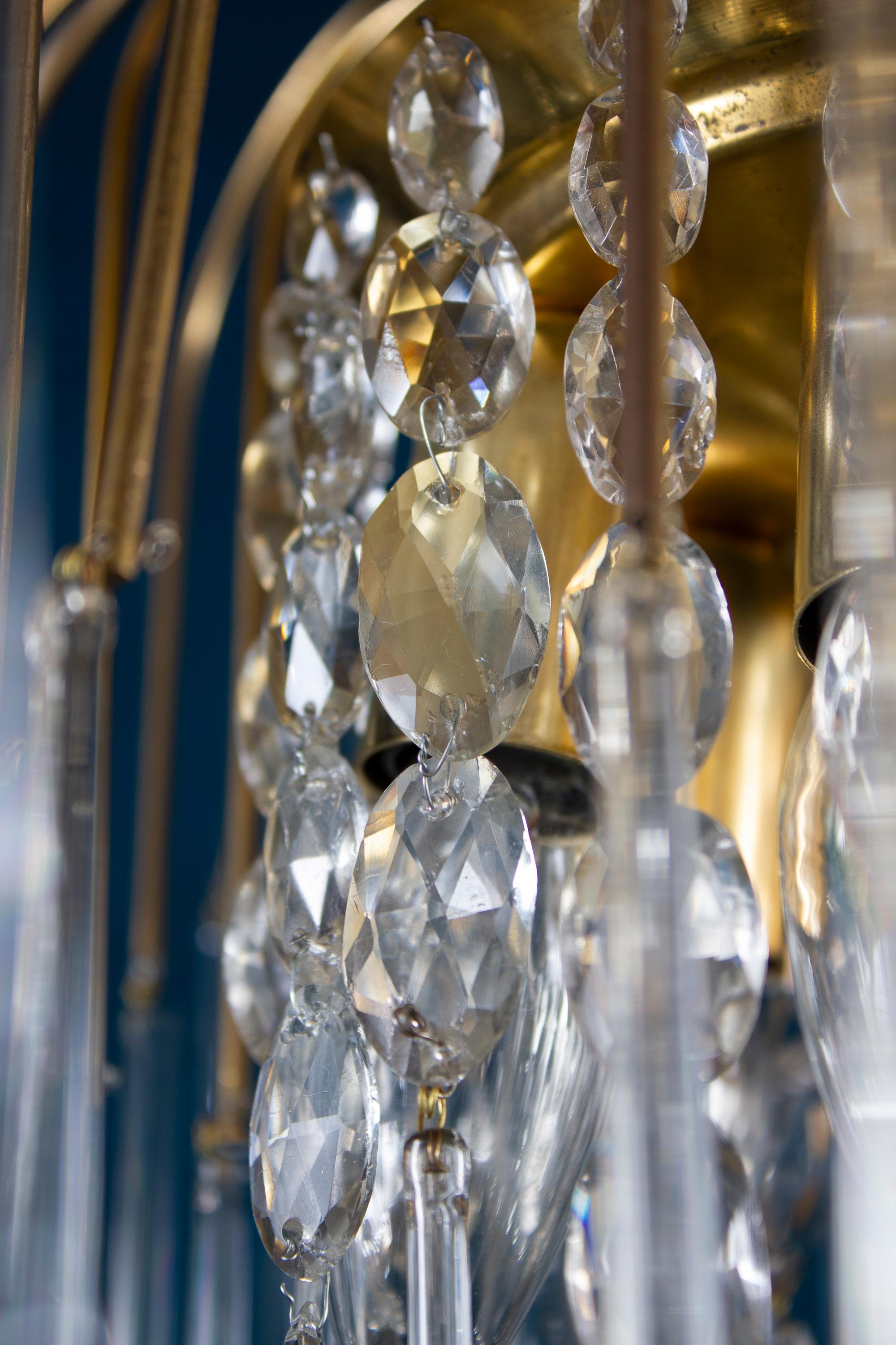 Gran Lámpara de Gotas de Cristal de Murano Iridiscente Estilo Venini Años 70 en venta 4