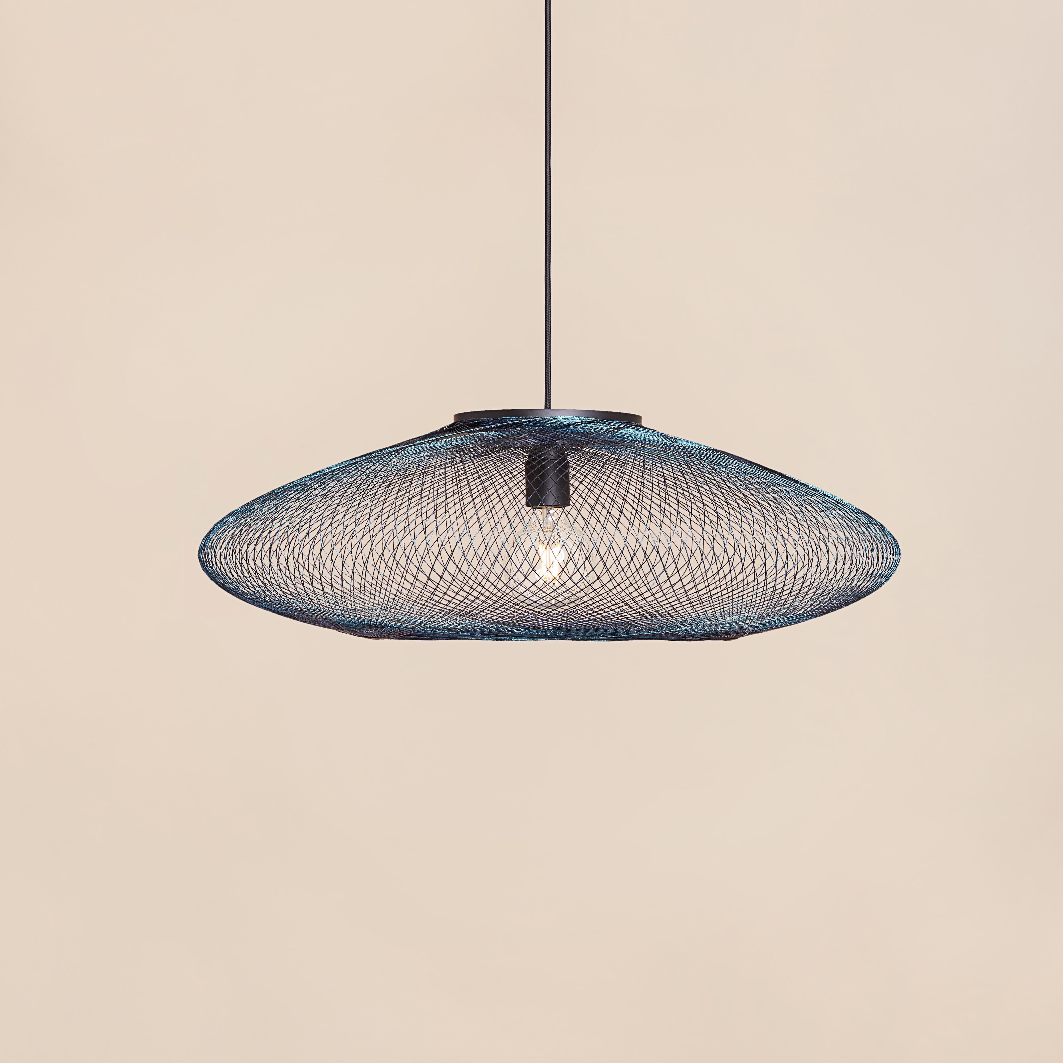 Post-Modern Large Iridescent UFO Pendant Lamp by Atelier Robotiq For Sale