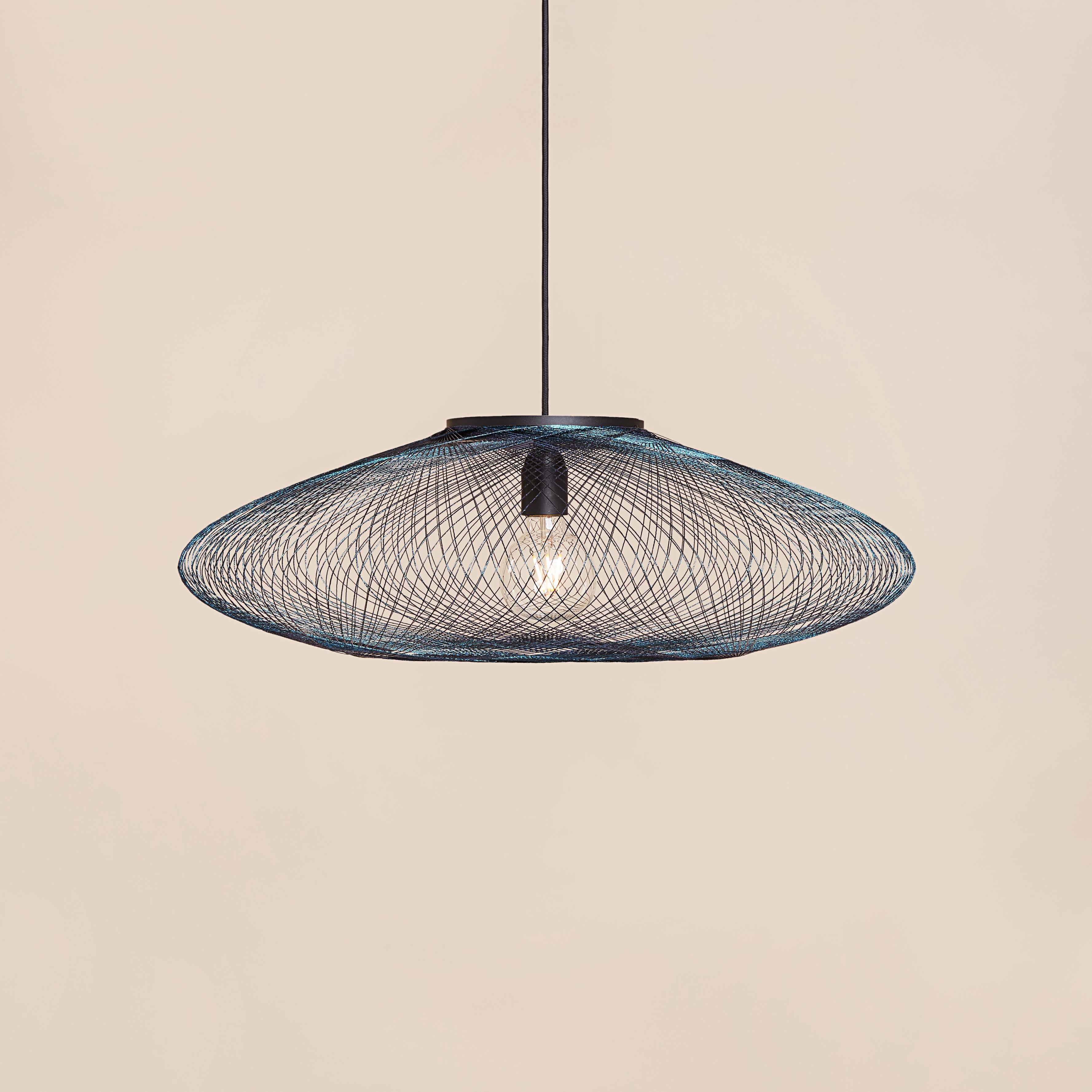 Contemporary Large Iridescent UFO Pendant Lamp by Atelier Robotiq For Sale