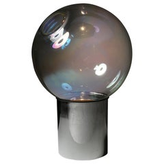 Large Iridized Glass Sphere Table Lamp by Lumenform, Italy, 1970s