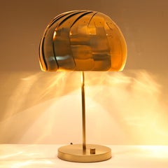 Große Tischlampe „Iris“: Schreibtischlampe aus Messing mit verstellbarem Lampenschirm (13")