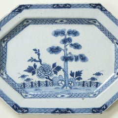 Large Irish Delft Blue & White Platter