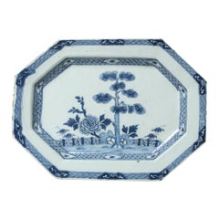 Large Irish Delft Blue & White Platter