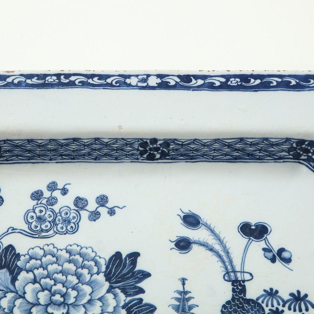 Large Irish Delft Blue & White Serving Platter For Sale 1