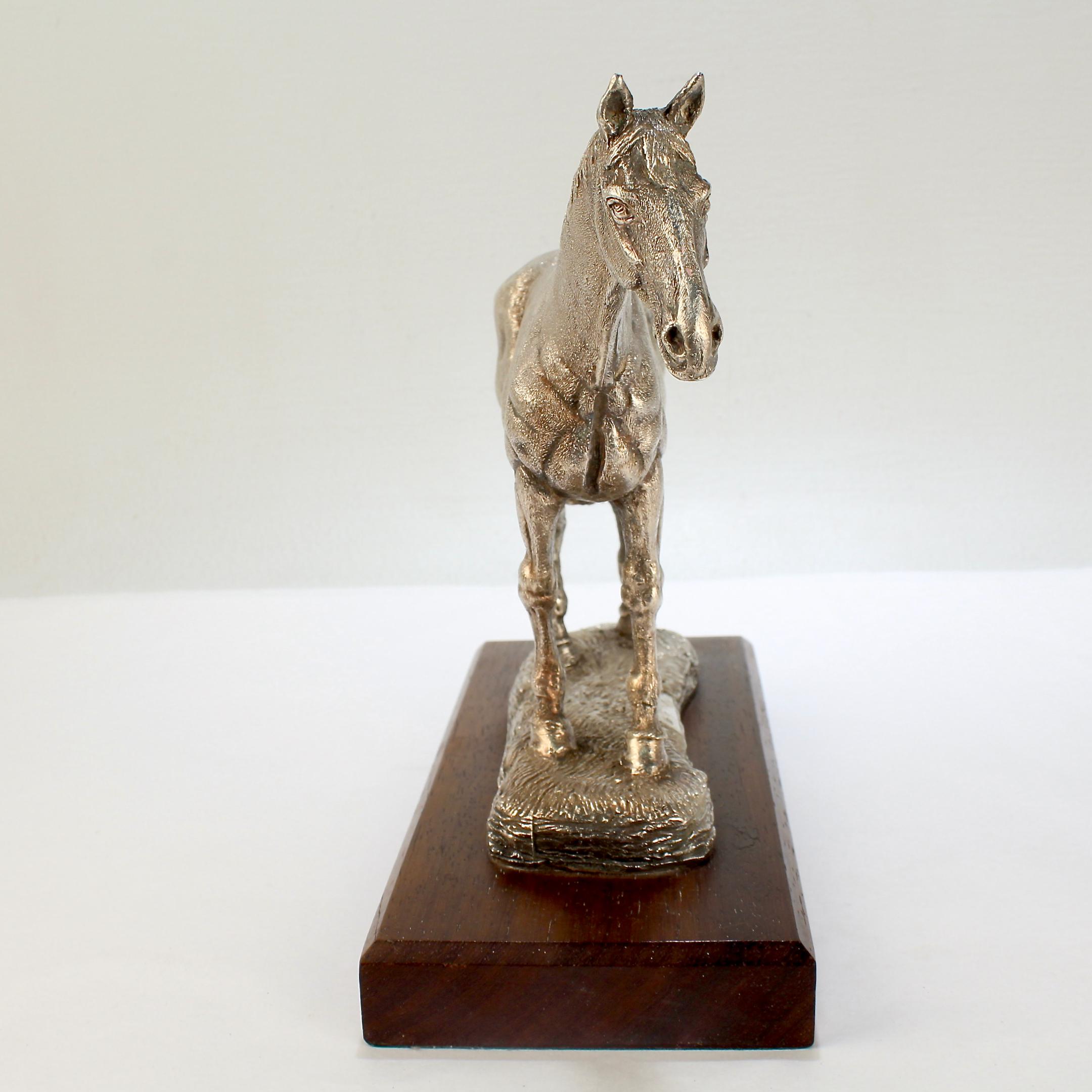 Large Irish Filled Sterling Silver Equestrian/Horse Sculpture by Camelot Silver In Good Condition In Philadelphia, PA