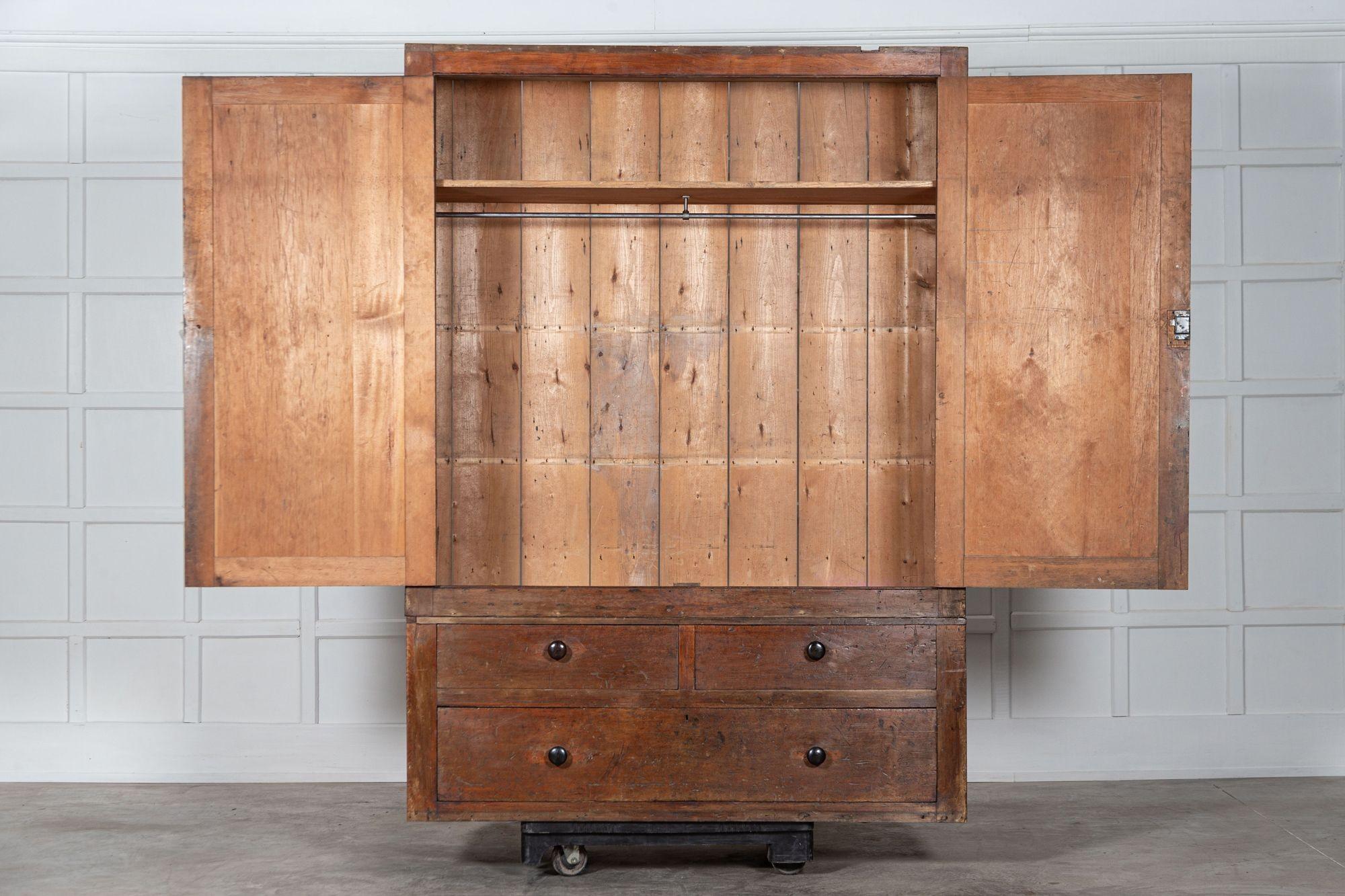 circa 1850
Large Irish Pine Housekeepers Cupboard/Armoire
Sourced from County Antrim
sku 1274
(two sections)
W151 x D52 x H208cm