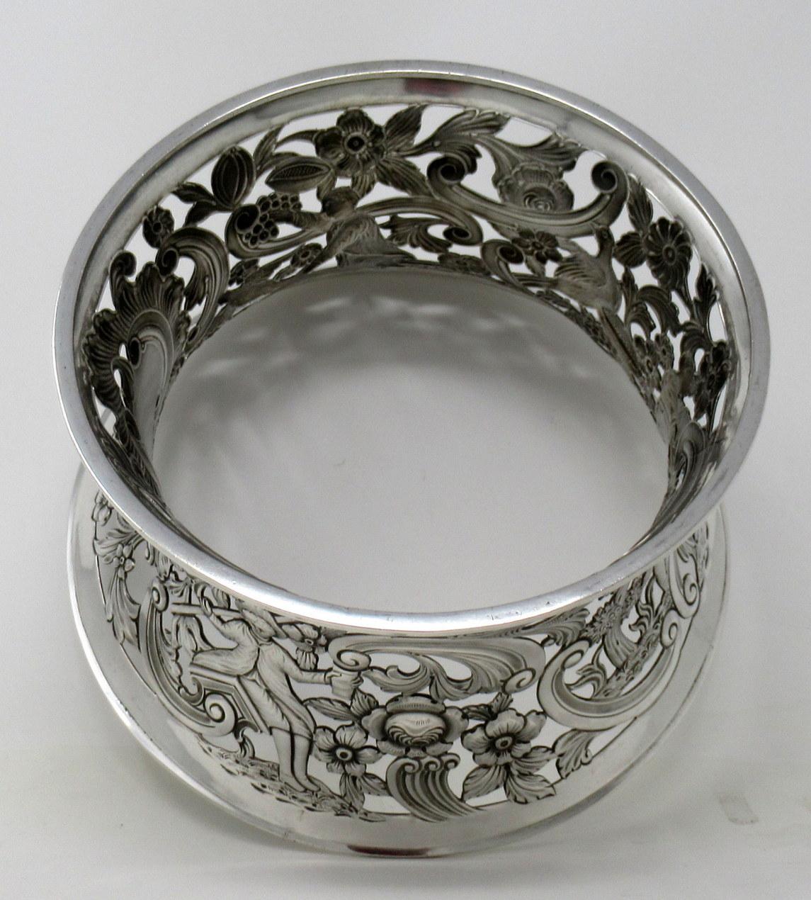 Large Irish Sterling Silver Dish Ring by Charles Lamb Dublin Ireland 1903, 26ozs 1