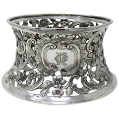 Large Irish Sterling Silver Dish Ring by Charles Lamb Dublin Ireland 1903, 26ozs