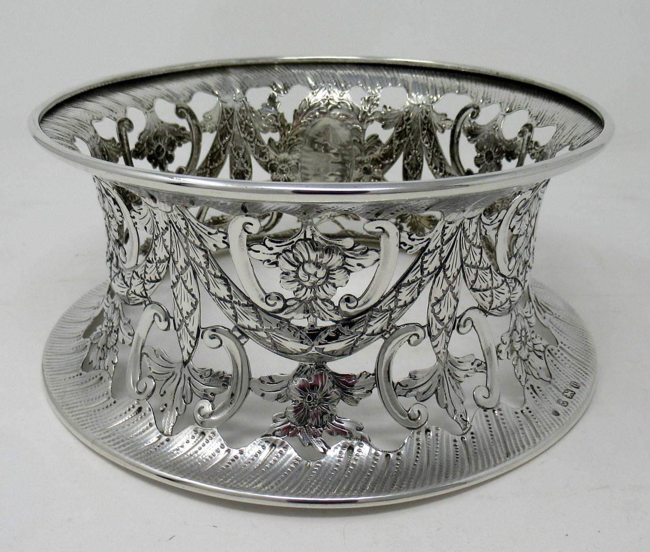 Rococo Large Irish Style Sterling Silver Dish Ring Birmingham 1913 Williams Ltd 14 ozs