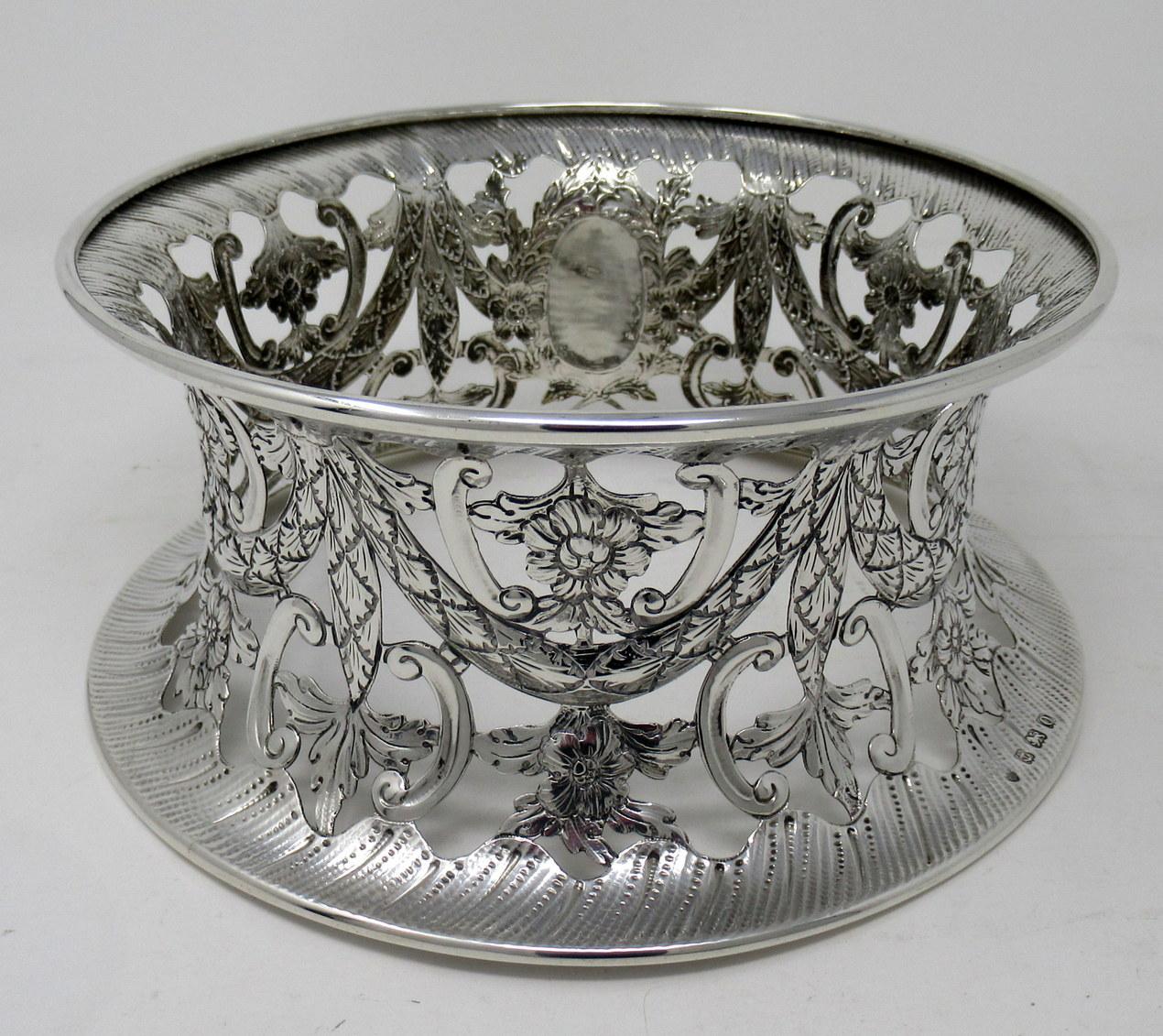 English Large Irish Style Sterling Silver Dish Ring Birmingham 1913 Williams Ltd 14 ozs