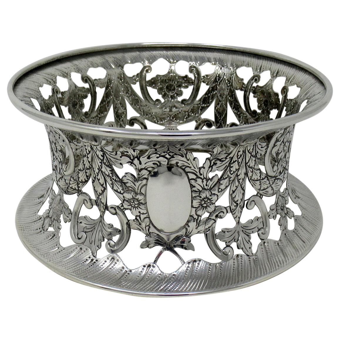 Large Irish Style Sterling Silver Dish Ring Birmingham 1913 Williams Ltd 14 ozs