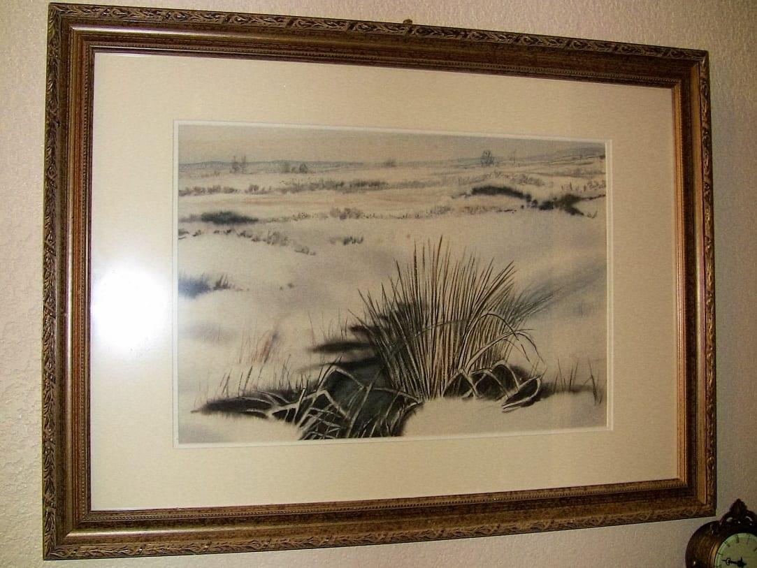 Large Irish Watercolor Snow on the Bog by Rev JH Flack For Sale 1
