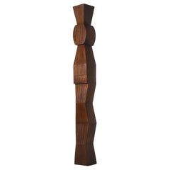 Large Iroko Wood Totem Sculpture by Krekel van Spronsen, 1970s