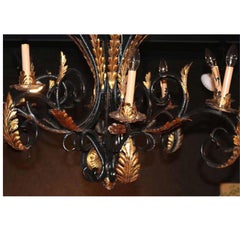 Large Iron and Gilt Spanish Style Chandelier