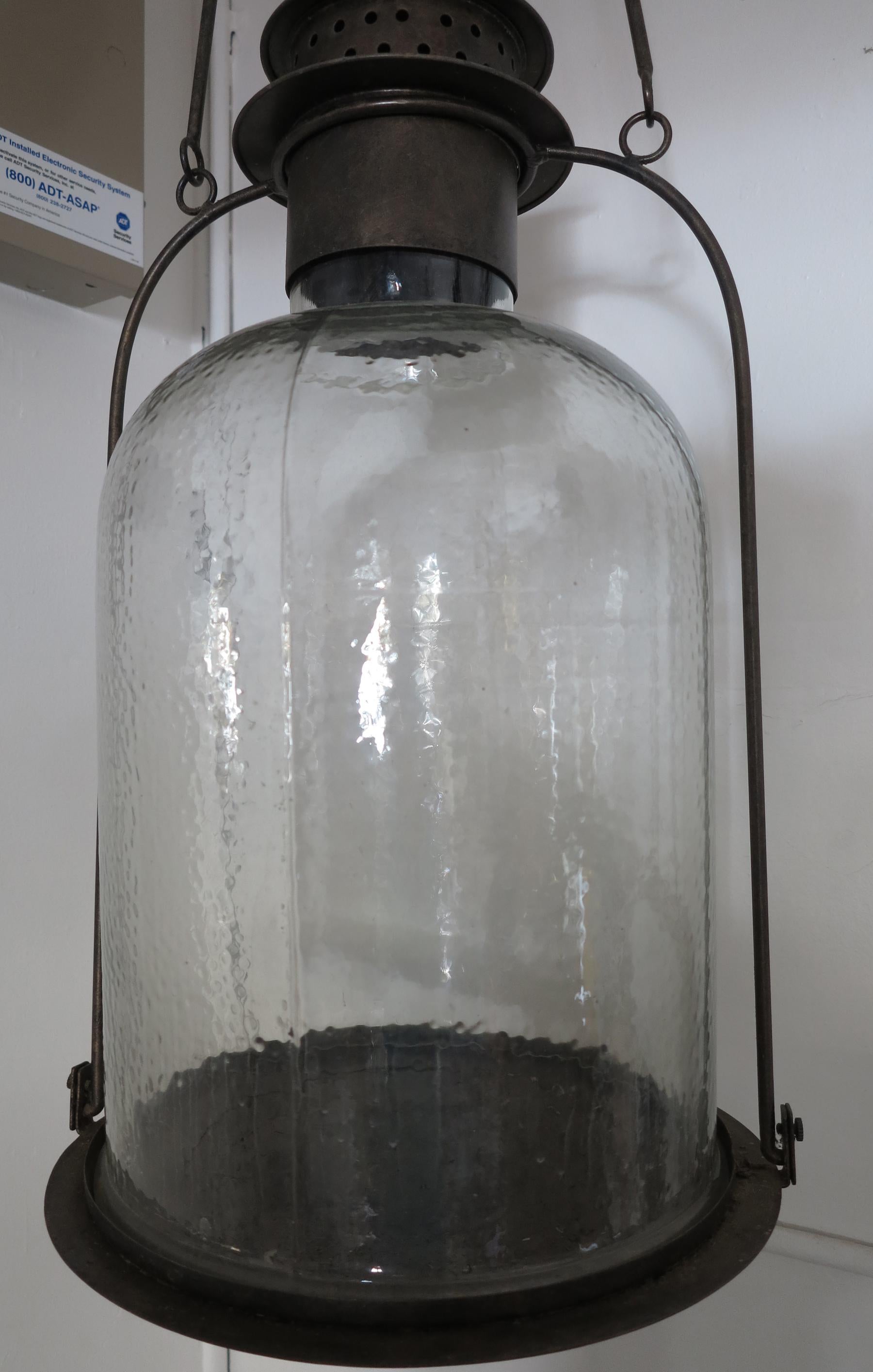 Large Iron and Glass Hanging Lanterns 2