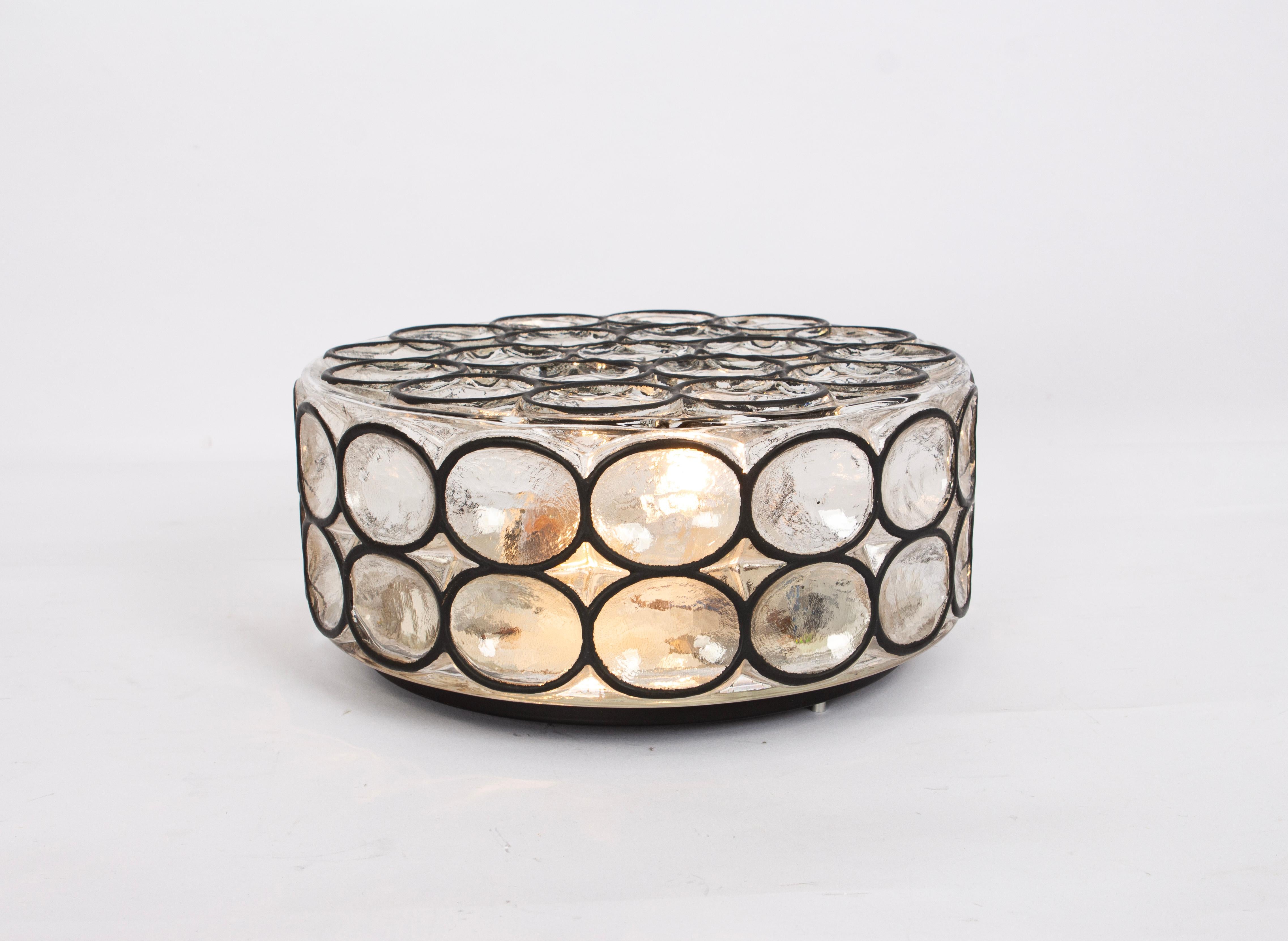 Grandi luci da parete o soffitto in ferro e vetro di Limburg, Germania, anni '60 in vendita 5
