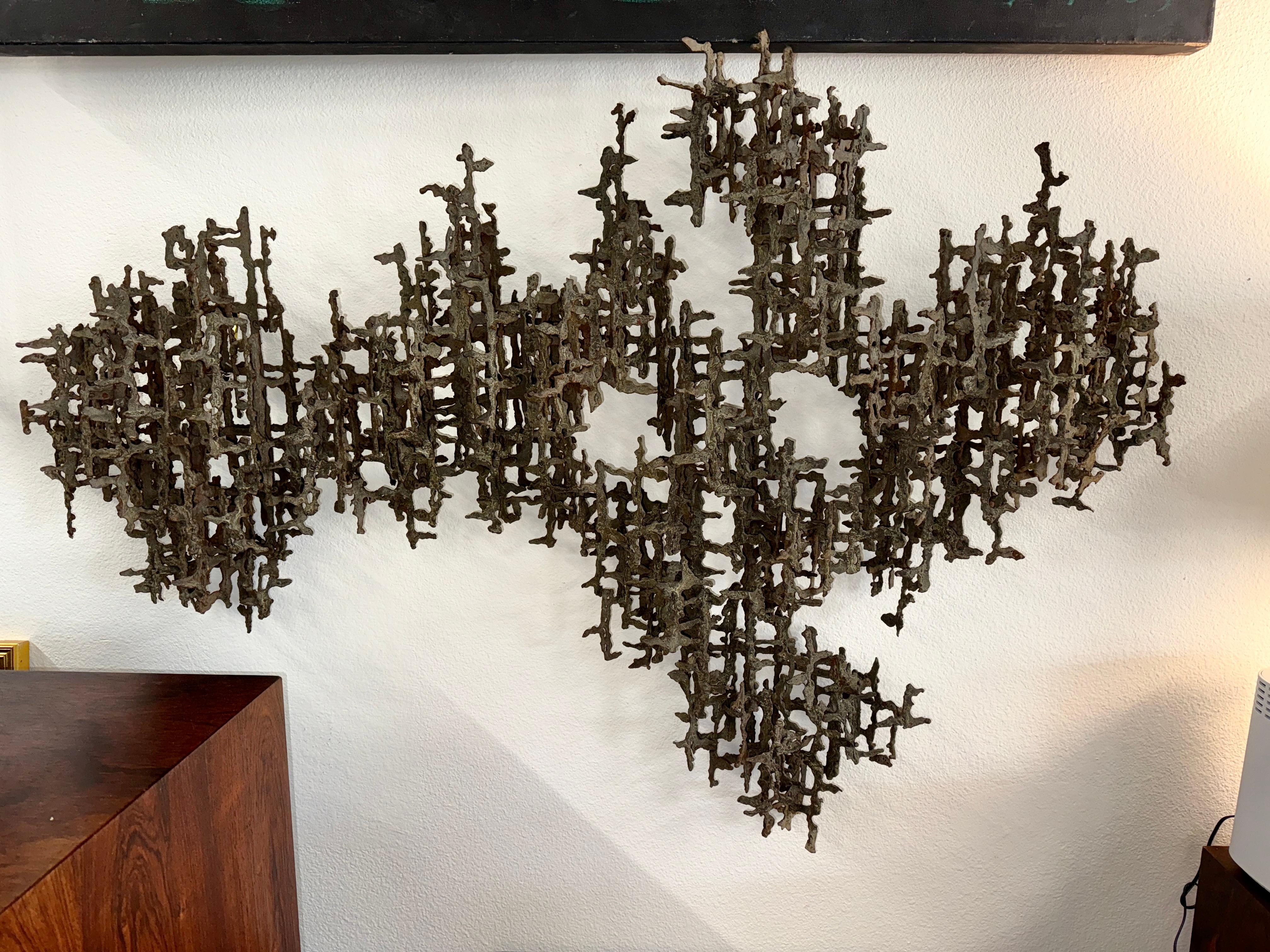 American Large Iron Brutalist Sculpture Attributed to Daniel Gluck For Sale