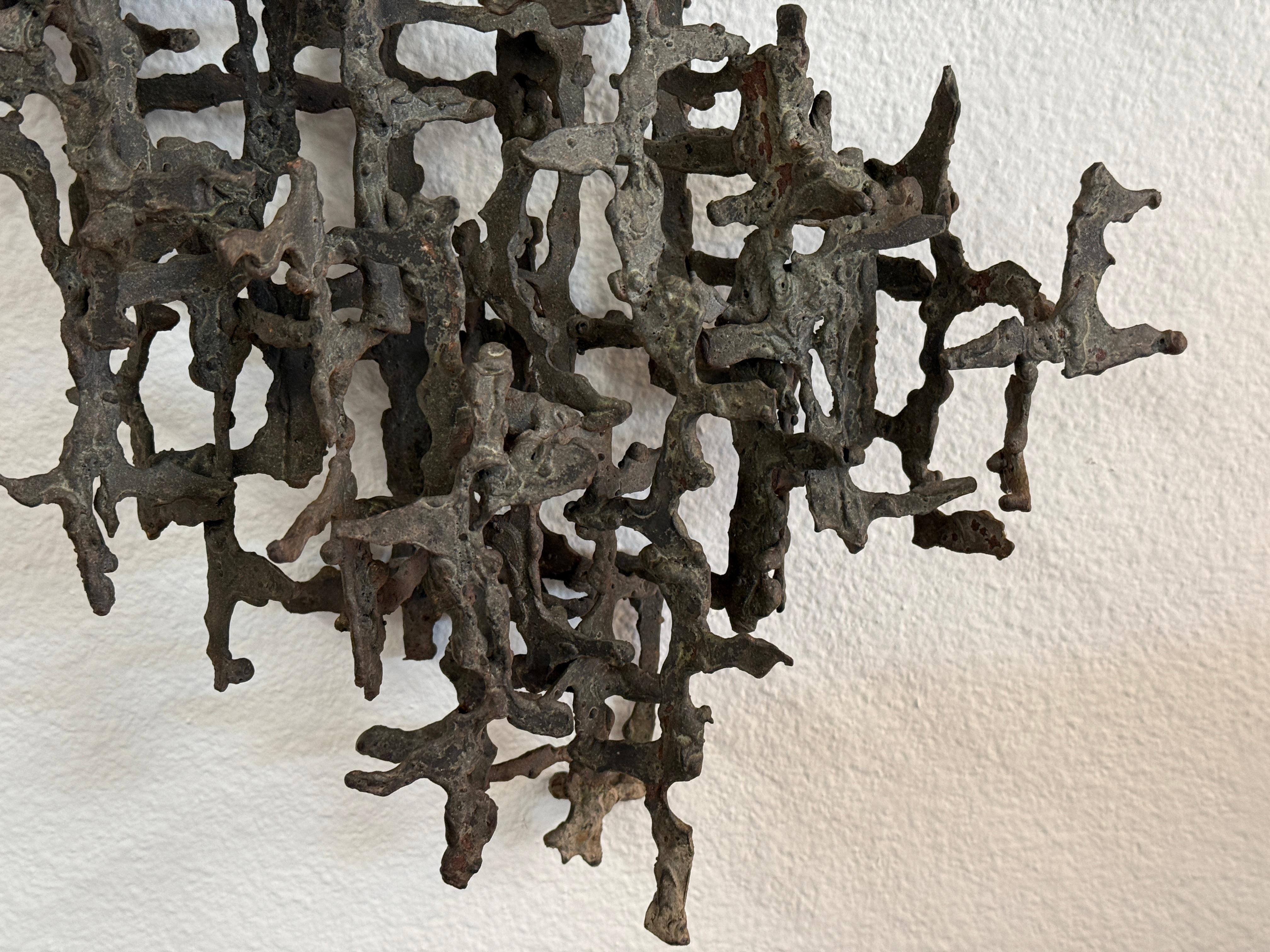 Large Iron Brutalist Sculpture Attributed to Daniel Gluck In Good Condition For Sale In Palm Springs, CA