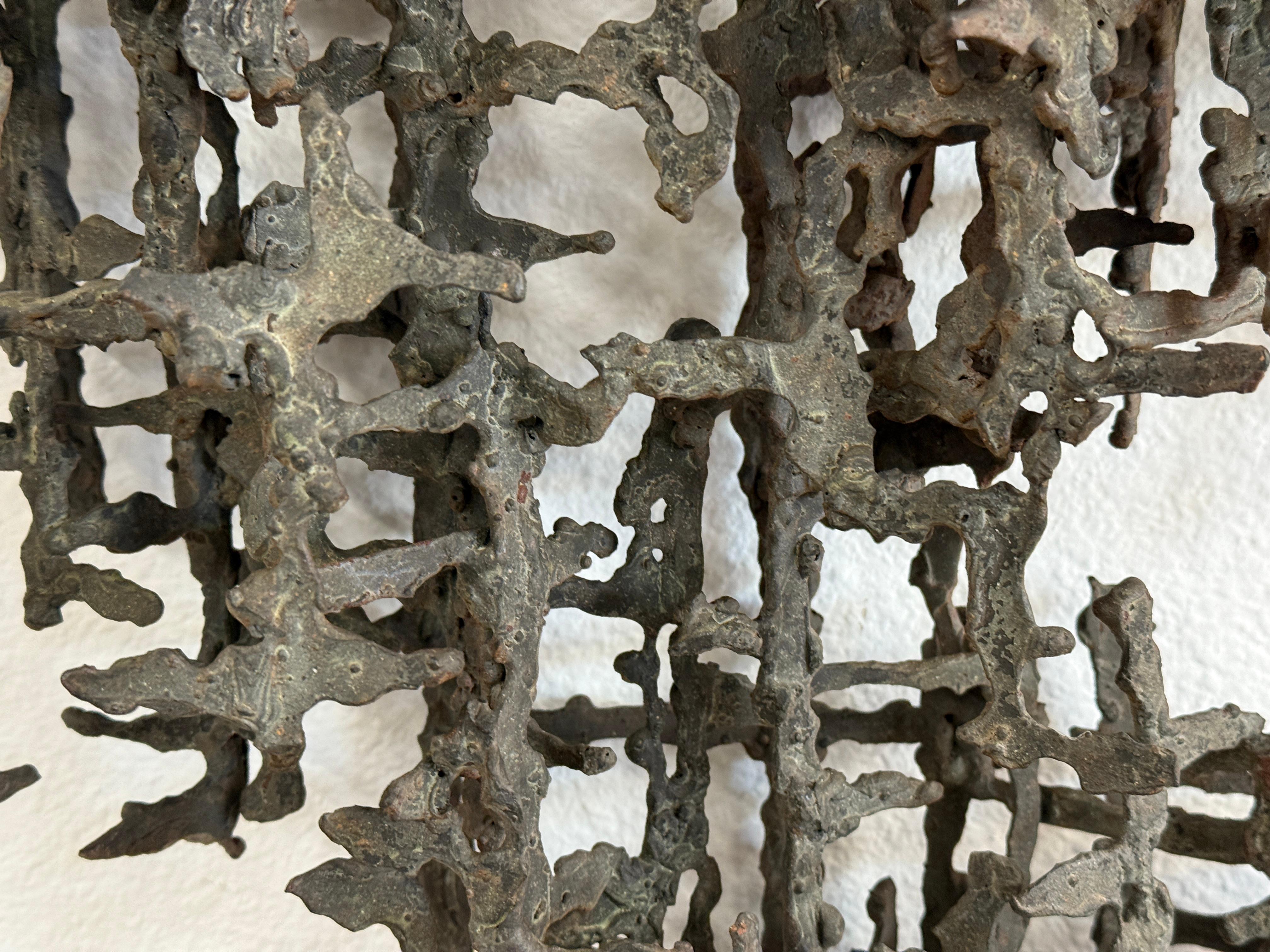 Late 20th Century Large Iron Brutalist Sculpture Attributed to Daniel Gluck For Sale