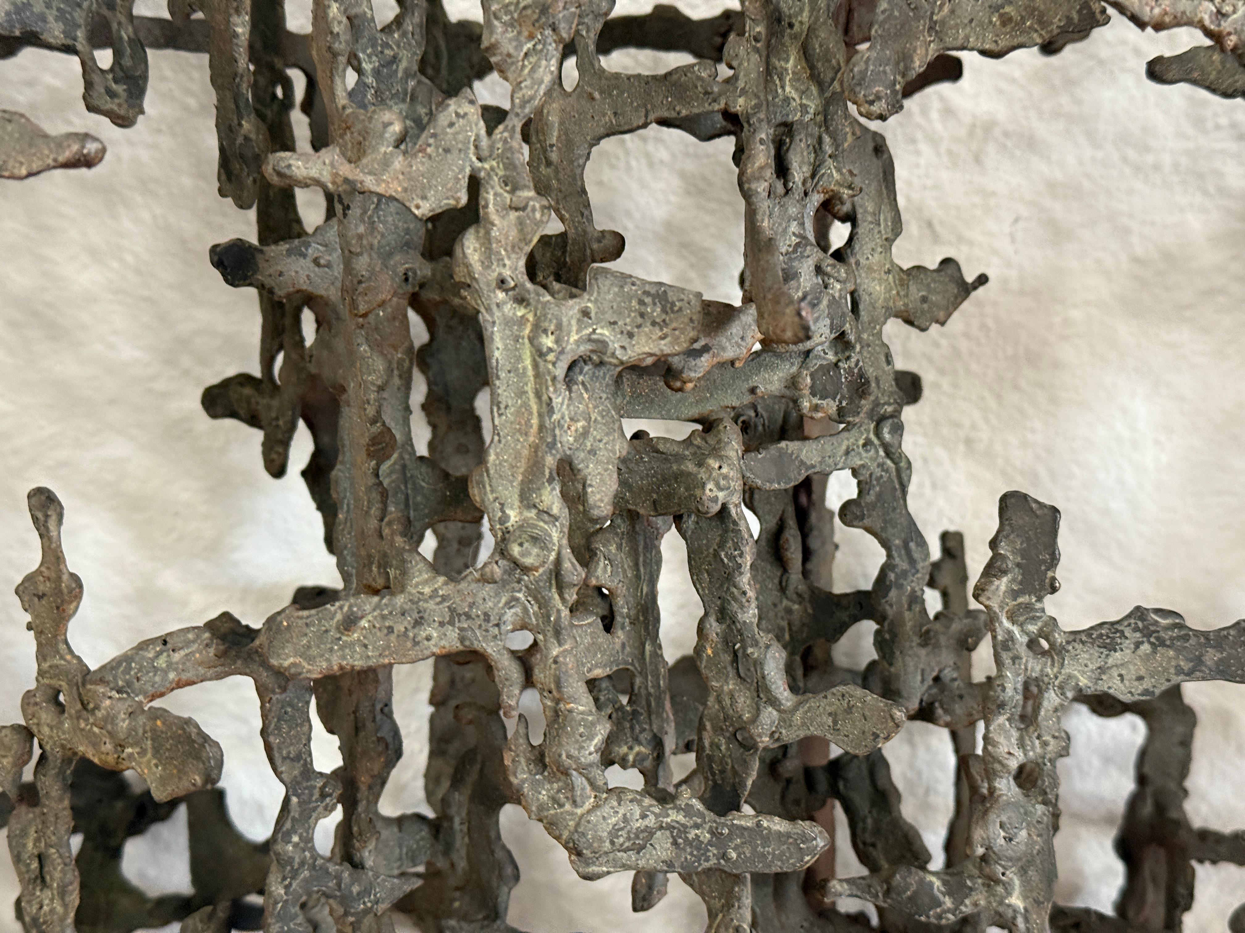 Large Iron Brutalist Sculpture Attributed to Daniel Gluck For Sale 1